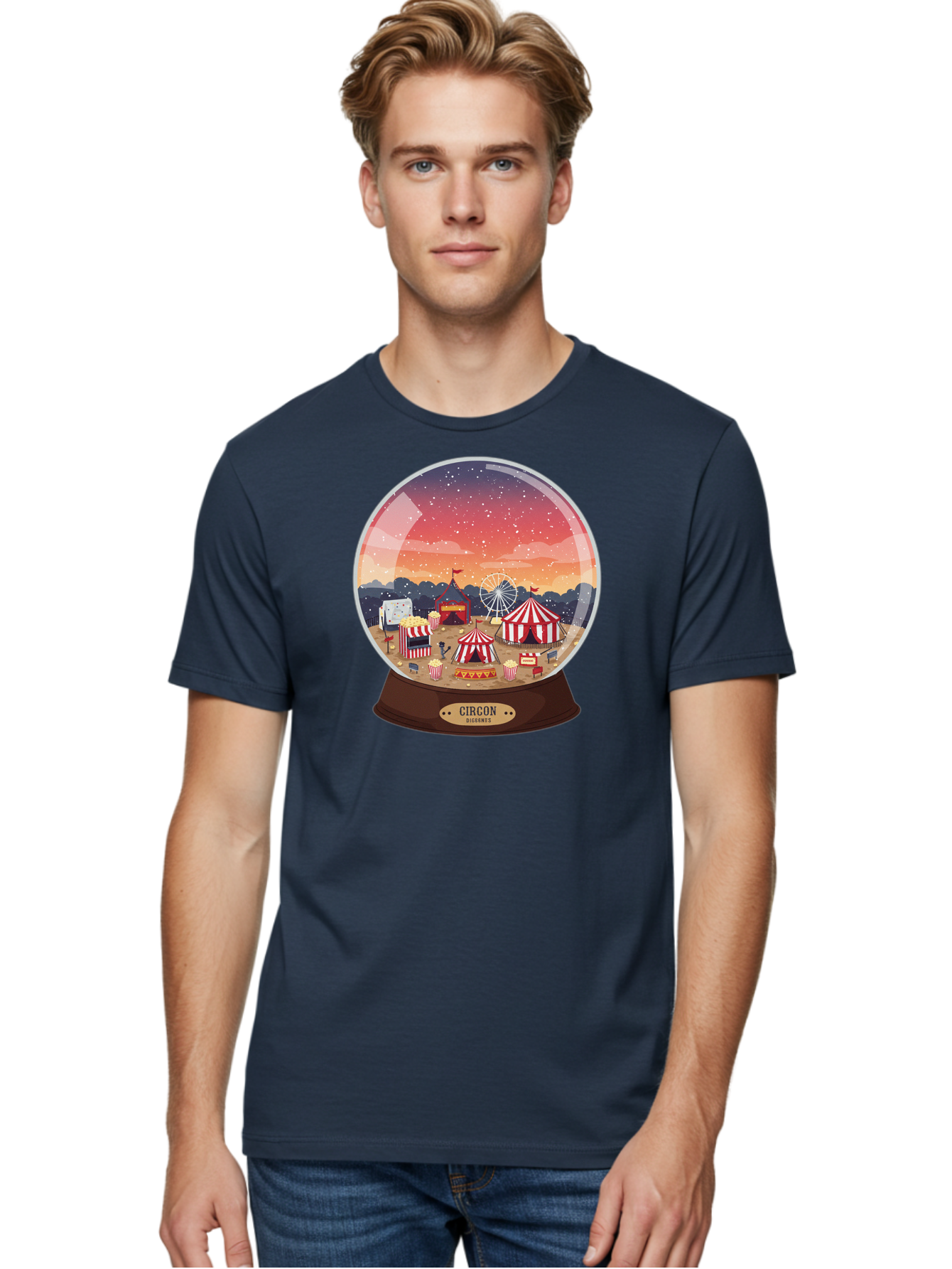 Circon-Snowglobe Men'S Graphic Tee, 100% Cotton, Comfortable Casual Summer Wear, Machine Washable, Vintage Camera, Old Camera, Antique Camera, Black Camera, Classic Photography, Photography Equipment, Nostalgic Device, Film Camera, Camera Art Baj396