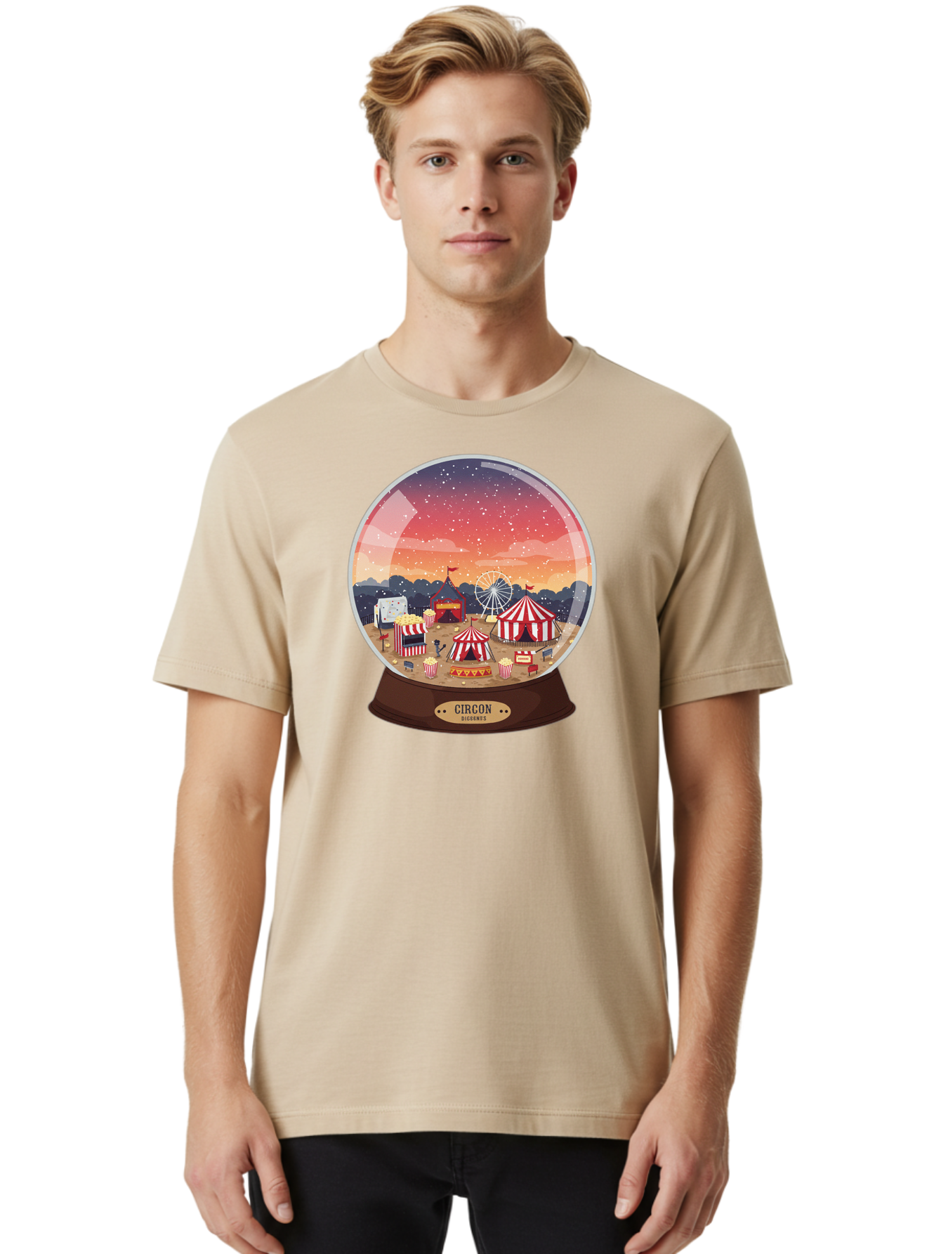 Circon-Snowglobe Men'S Graphic Tee, 100% Cotton, Comfortable Casual Summer Wear, Machine Washable, Vintage Camera, Old Camera, Antique Camera, Black Camera, Classic Photography, Photography Equipment, Nostalgic Device, Film Camera, Camera Art Baj396