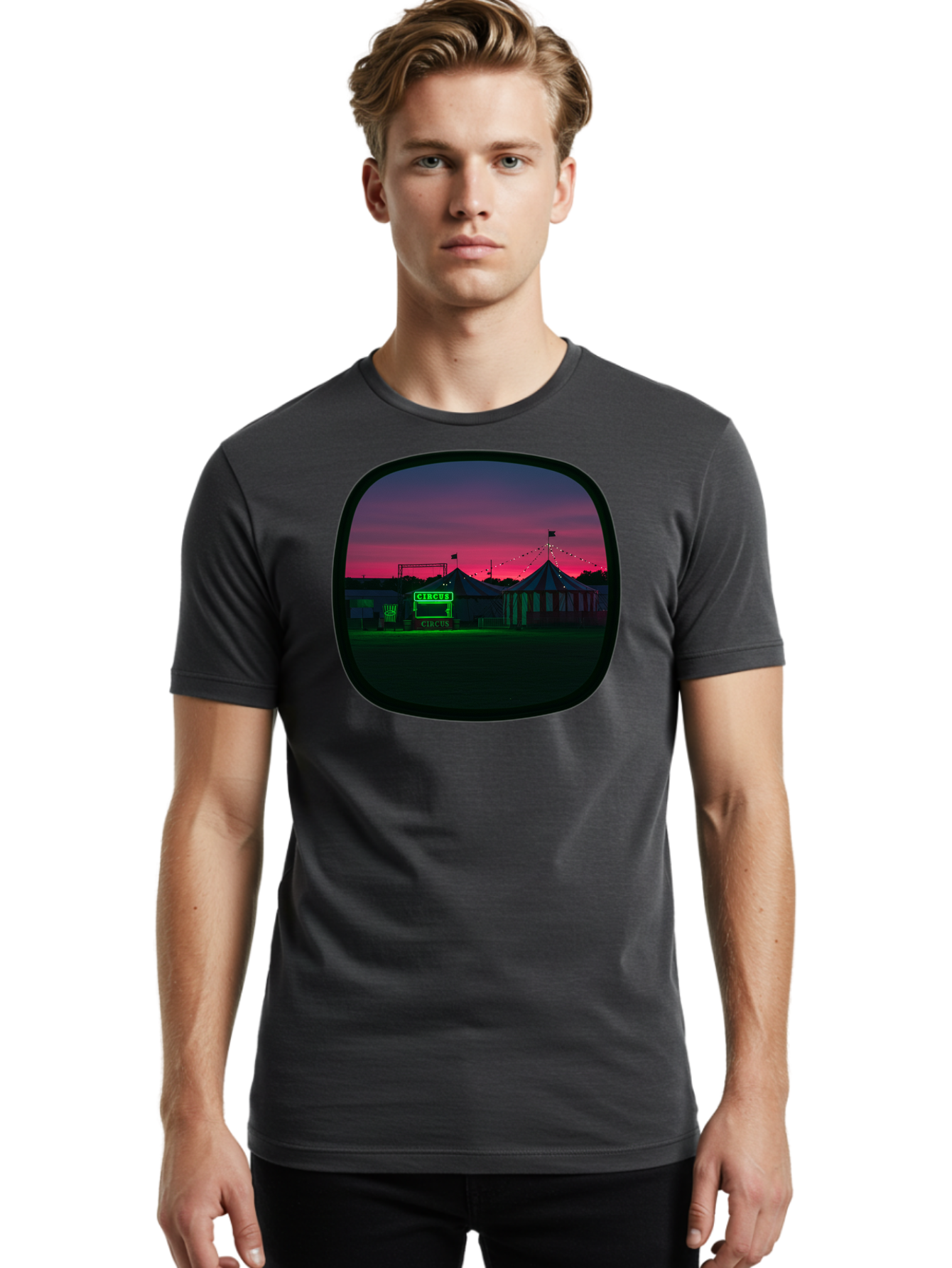 Circus-1 Men'S Graphic Tee, 100% Cotton, Comfortable Casual Summer Wear, Machine Washable, Vintage Camera, Old Camera, Antique Camera, Black Camera, Classic Photography, Photography Equipment, Nostalgic Device, Film Camera, Camera Art Baj398