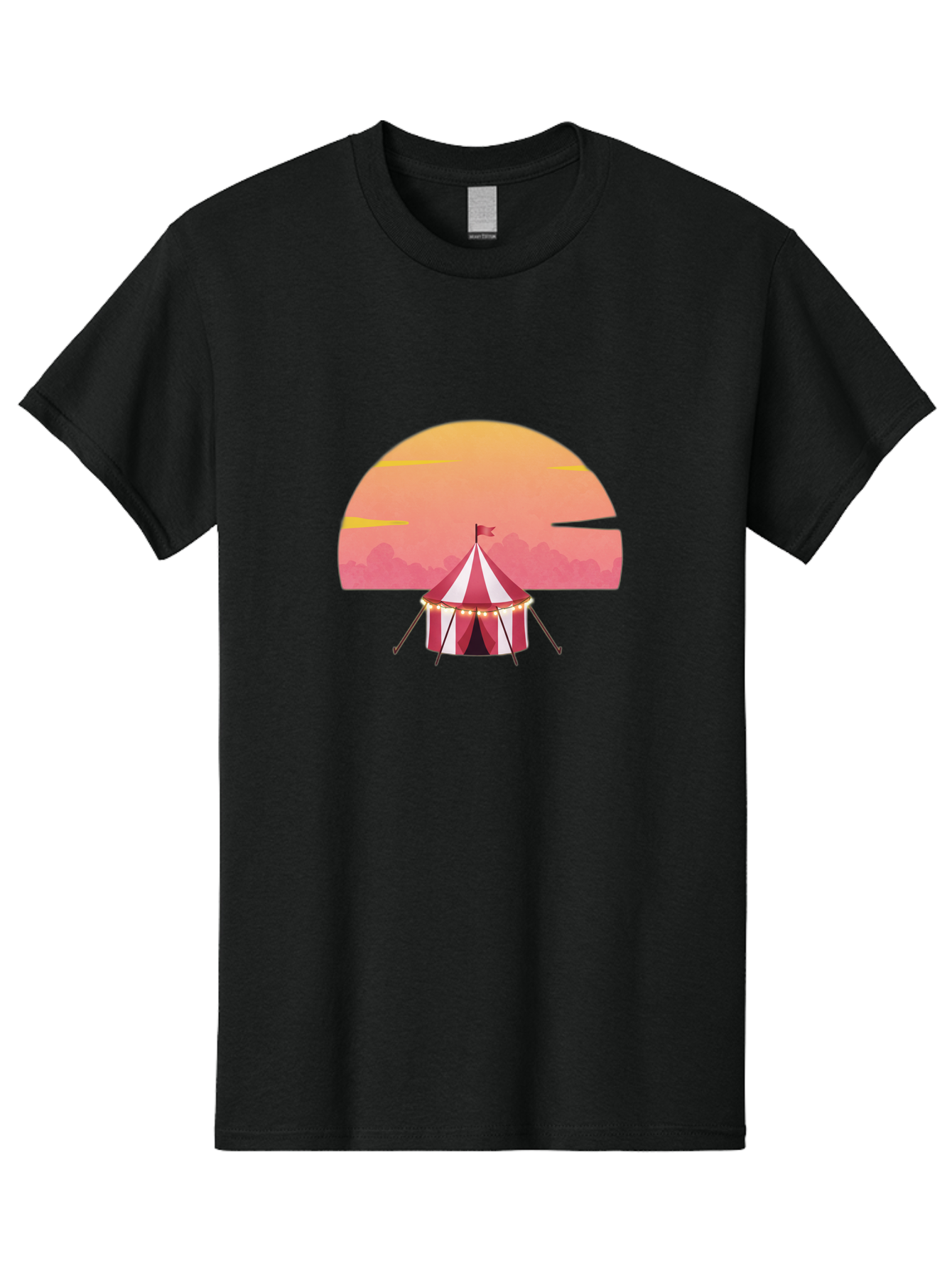 Circus-Tent-At-Sunset Men'S Graphic Tee, 100% Cotton, Comfortable Casual Summer Wear, Machine Washable, Vintage Camera, Old Camera, Antique Camera, Black Camera, Classic Photography, Photography Equipment, Nostalgic Device, Film Camera, Baj403