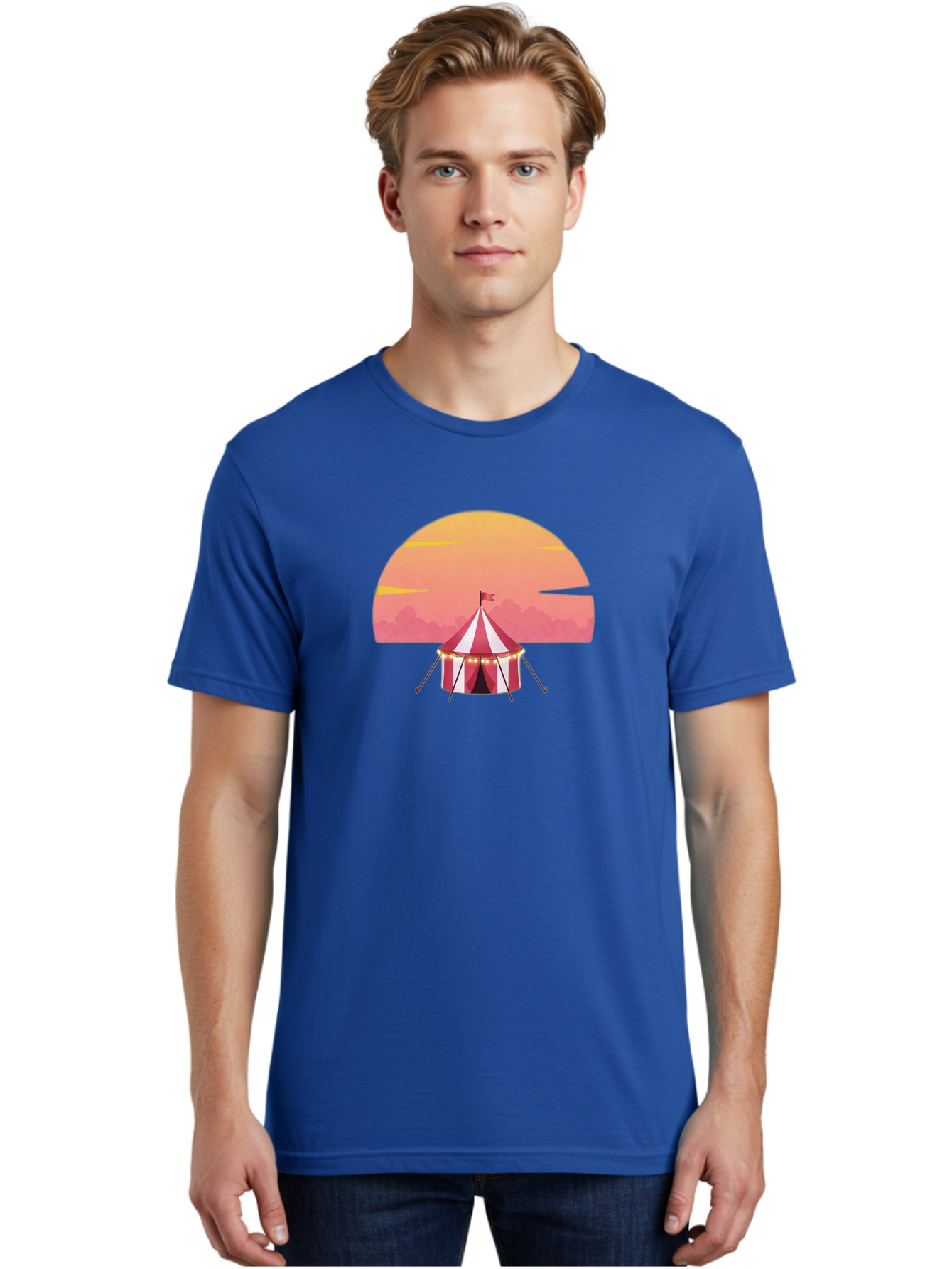 Circus-Tent-At-Sunset Men'S Graphic Tee, 100% Cotton, Comfortable Casual Summer Wear, Machine Washable, Vintage Camera, Old Camera, Antique Camera, Black Camera, Classic Photography, Photography Equipment, Nostalgic Device, Film Camera, Baj403