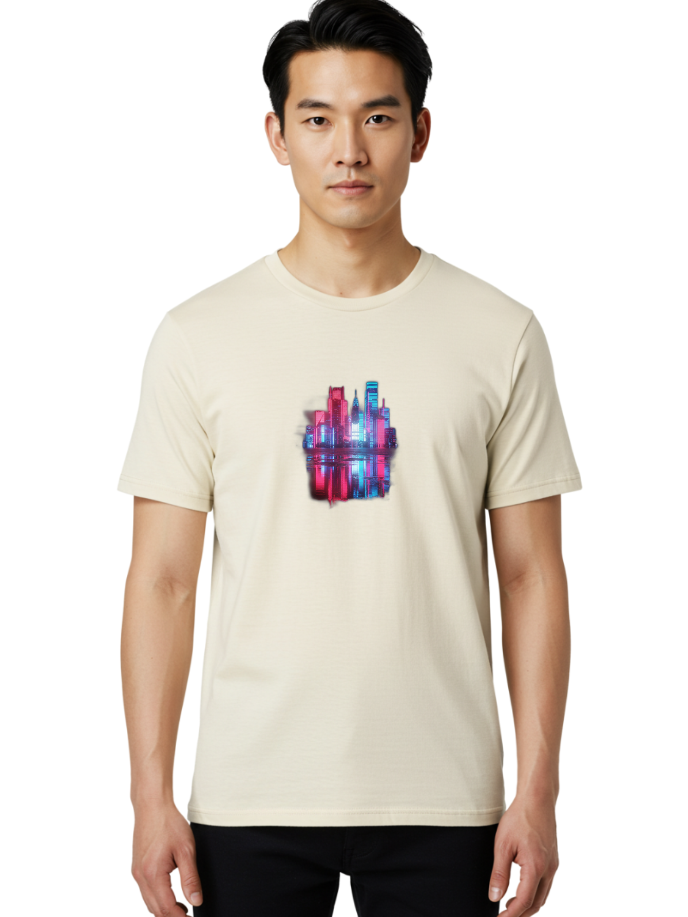 Cityscape-Illustration Men'S Graphic Tee, 100% Cotton, Comfortable Casual Summer Wear, Machine Washable, Vintage Camera, Old Camera, Antique Camera, Black Camera, Classic Photography, Photography Equipment, Nostalgic Device, Film Camera, Baj407