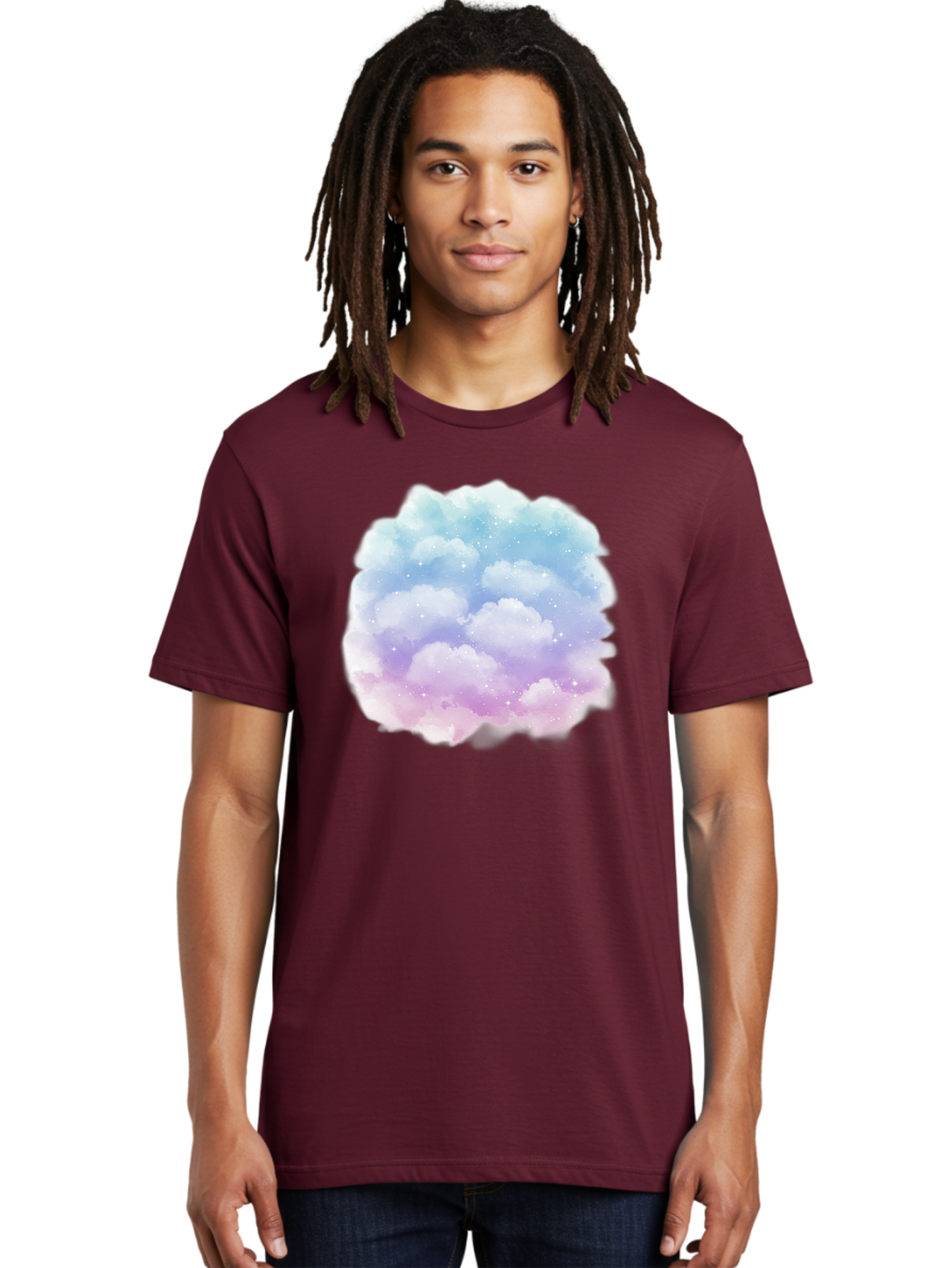 Clouds-1 Men'S Graphic Tee, 100% Cotton, Comfortable Casual Summer Wear, Machine Washable, Vintage Camera, Old Camera, Antique Camera, Black Camera, Classic Photography, Photography Equipment, Nostalgic Device, Film Camera, Camera Art Baj410