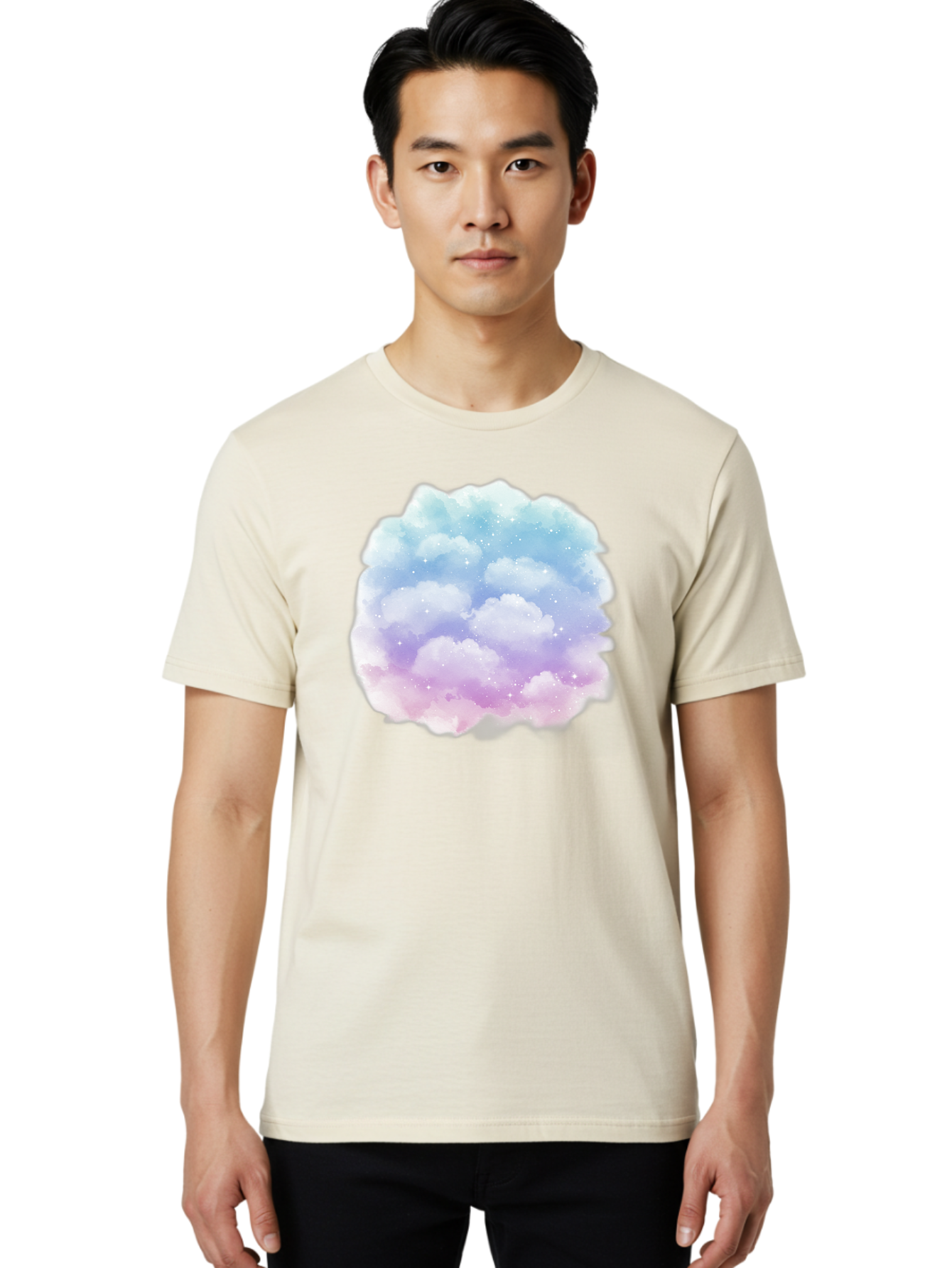 Clouds-1 Men'S Graphic Tee, 100% Cotton, Comfortable Casual Summer Wear, Machine Washable, Vintage Camera, Old Camera, Antique Camera, Black Camera, Classic Photography, Photography Equipment, Nostalgic Device, Film Camera, Camera Art Baj410