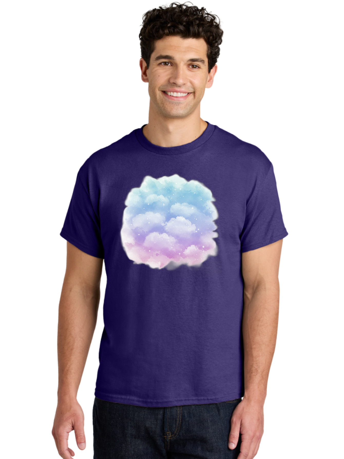 Clouds-1 Men'S Graphic Tee, 100% Cotton, Comfortable Casual Summer Wear, Machine Washable, Vintage Camera, Old Camera, Antique Camera, Black Camera, Classic Photography, Photography Equipment, Nostalgic Device, Film Camera, Camera Art Baj410