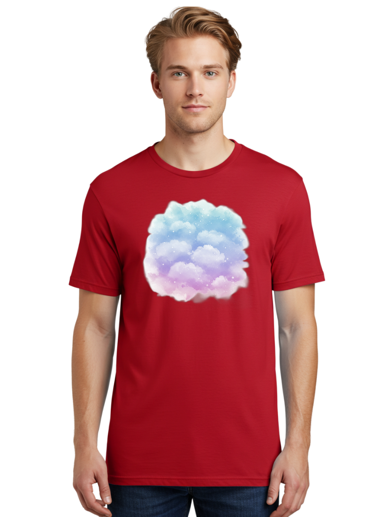 Clouds-1 Men'S Graphic Tee, 100% Cotton, Comfortable Casual Summer Wear, Machine Washable, Vintage Camera, Old Camera, Antique Camera, Black Camera, Classic Photography, Photography Equipment, Nostalgic Device, Film Camera, Camera Art Baj410