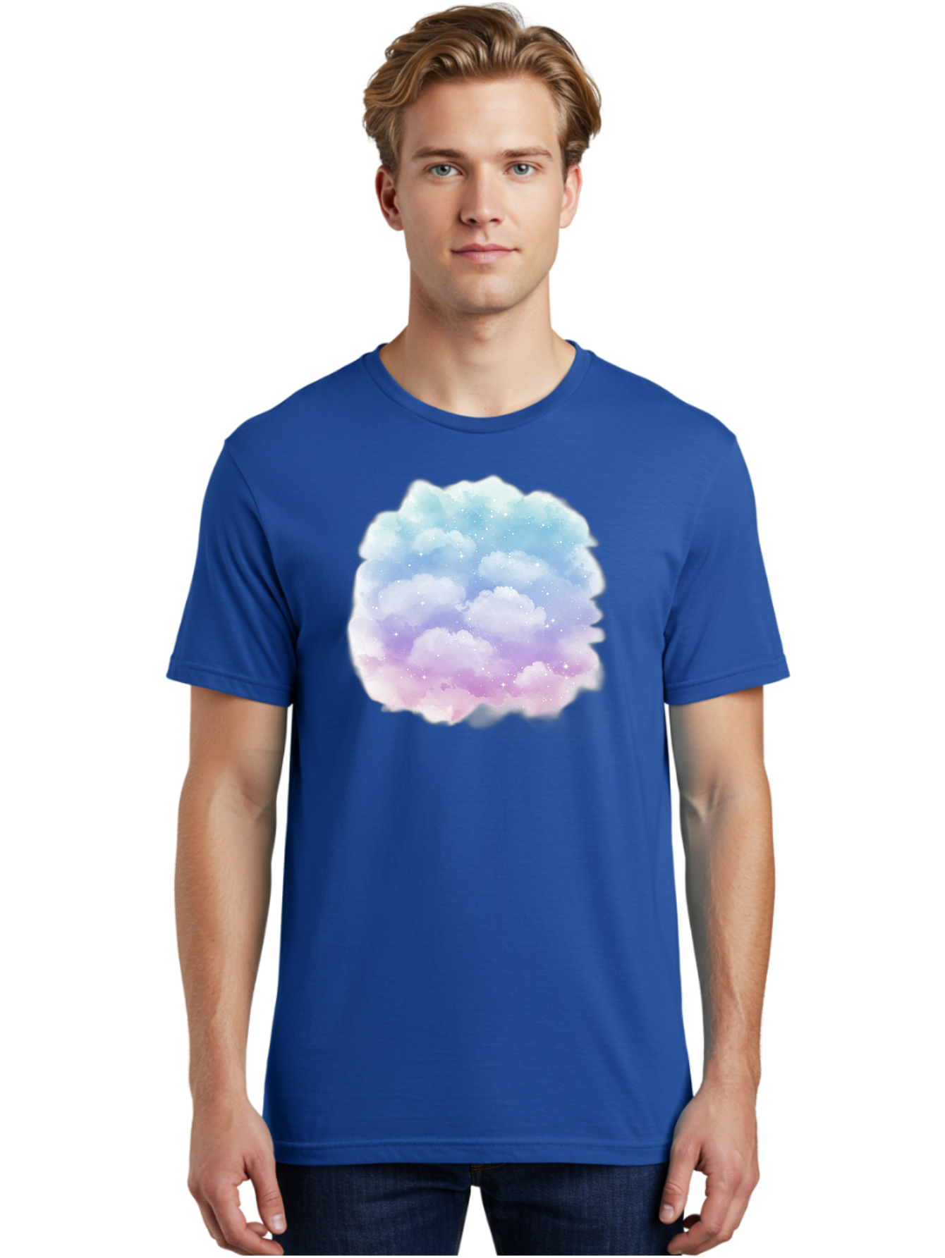 Clouds-1 Men'S Graphic Tee, 100% Cotton, Comfortable Casual Summer Wear, Machine Washable, Vintage Camera, Old Camera, Antique Camera, Black Camera, Classic Photography, Photography Equipment, Nostalgic Device, Film Camera, Camera Art Baj410