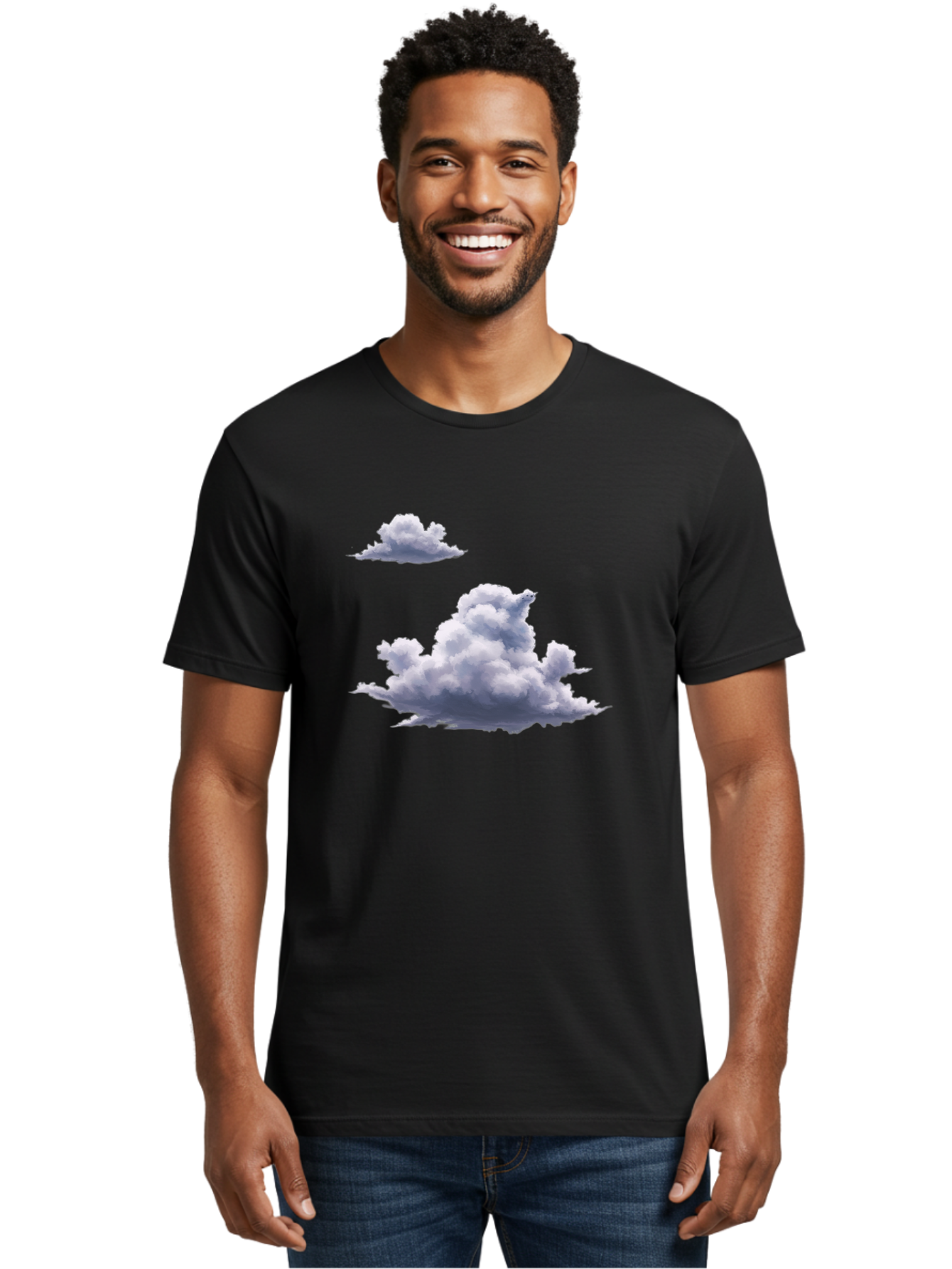 Clouds Men'S Graphic Tee, 100% Cotton, Comfortable Casual Summer Wear, Machine Washable, Vintage Camera, Old Camera, Antique Camera, Black Camera, Classic Photography, Photography Equipment, Nostalgic Device, Film Camera, Camera Art Baj411
