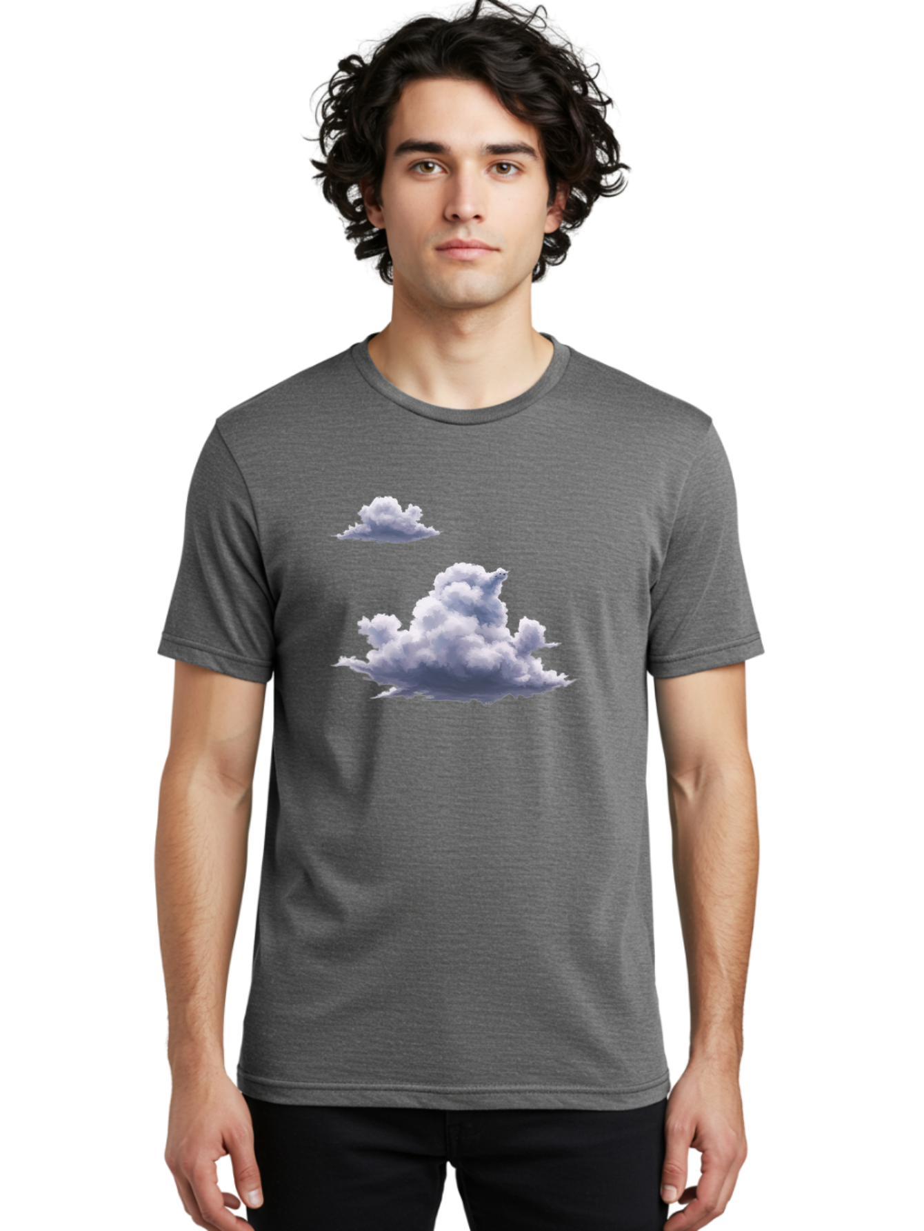 Clouds Men'S Graphic Tee, 100% Cotton, Comfortable Casual Summer Wear, Machine Washable, Vintage Camera, Old Camera, Antique Camera, Black Camera, Classic Photography, Photography Equipment, Nostalgic Device, Film Camera, Camera Art Baj411