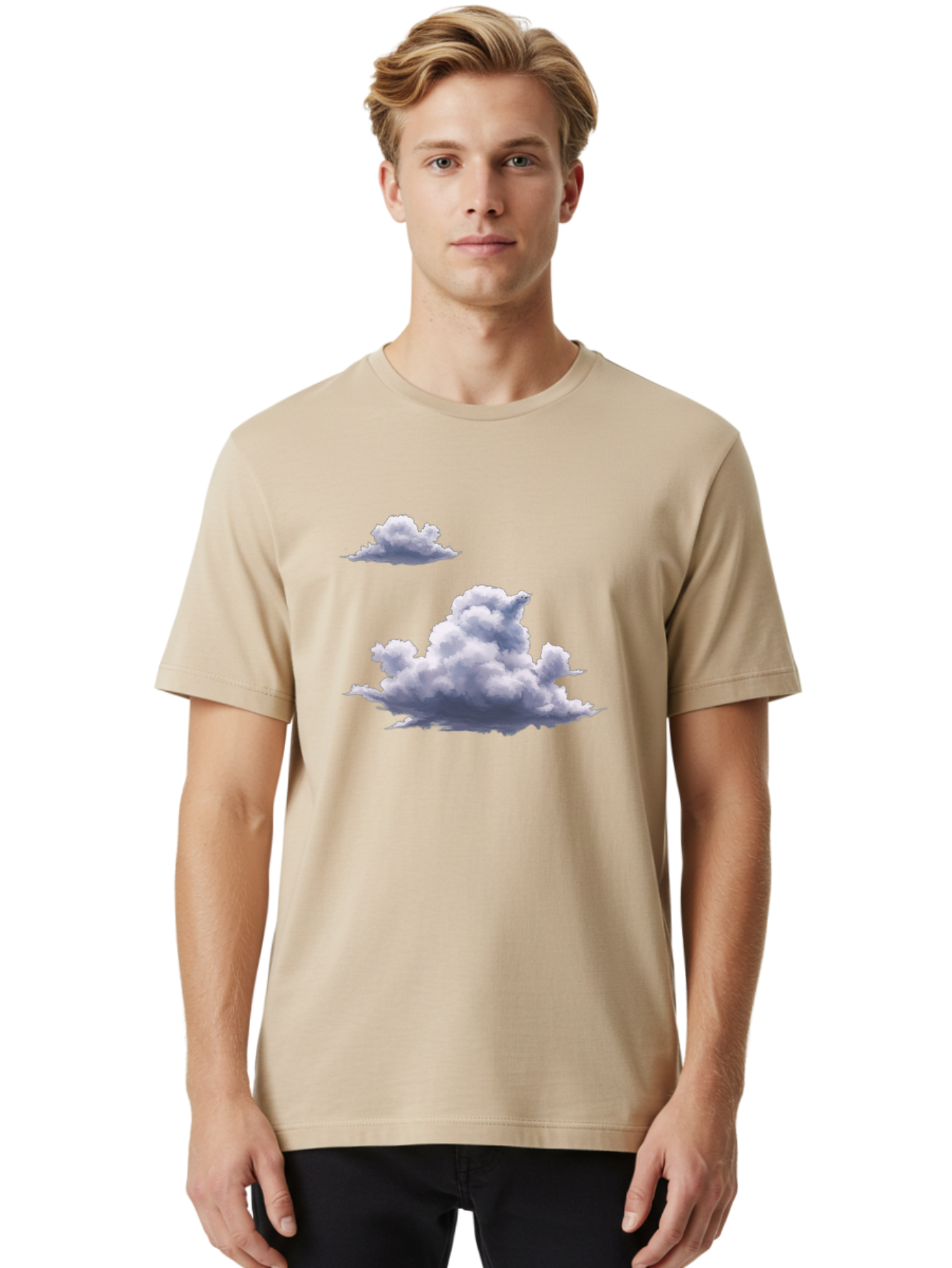 Clouds Men'S Graphic Tee, 100% Cotton, Comfortable Casual Summer Wear, Machine Washable, Vintage Camera, Old Camera, Antique Camera, Black Camera, Classic Photography, Photography Equipment, Nostalgic Device, Film Camera, Camera Art Baj411