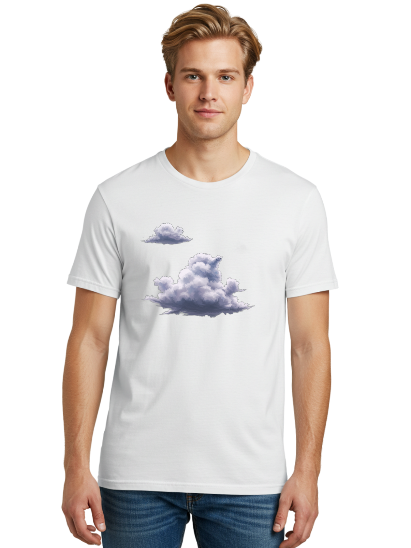 Clouds Men'S Graphic Tee, 100% Cotton, Comfortable Casual Summer Wear, Machine Washable, Vintage Camera, Old Camera, Antique Camera, Black Camera, Classic Photography, Photography Equipment, Nostalgic Device, Film Camera, Camera Art Baj411