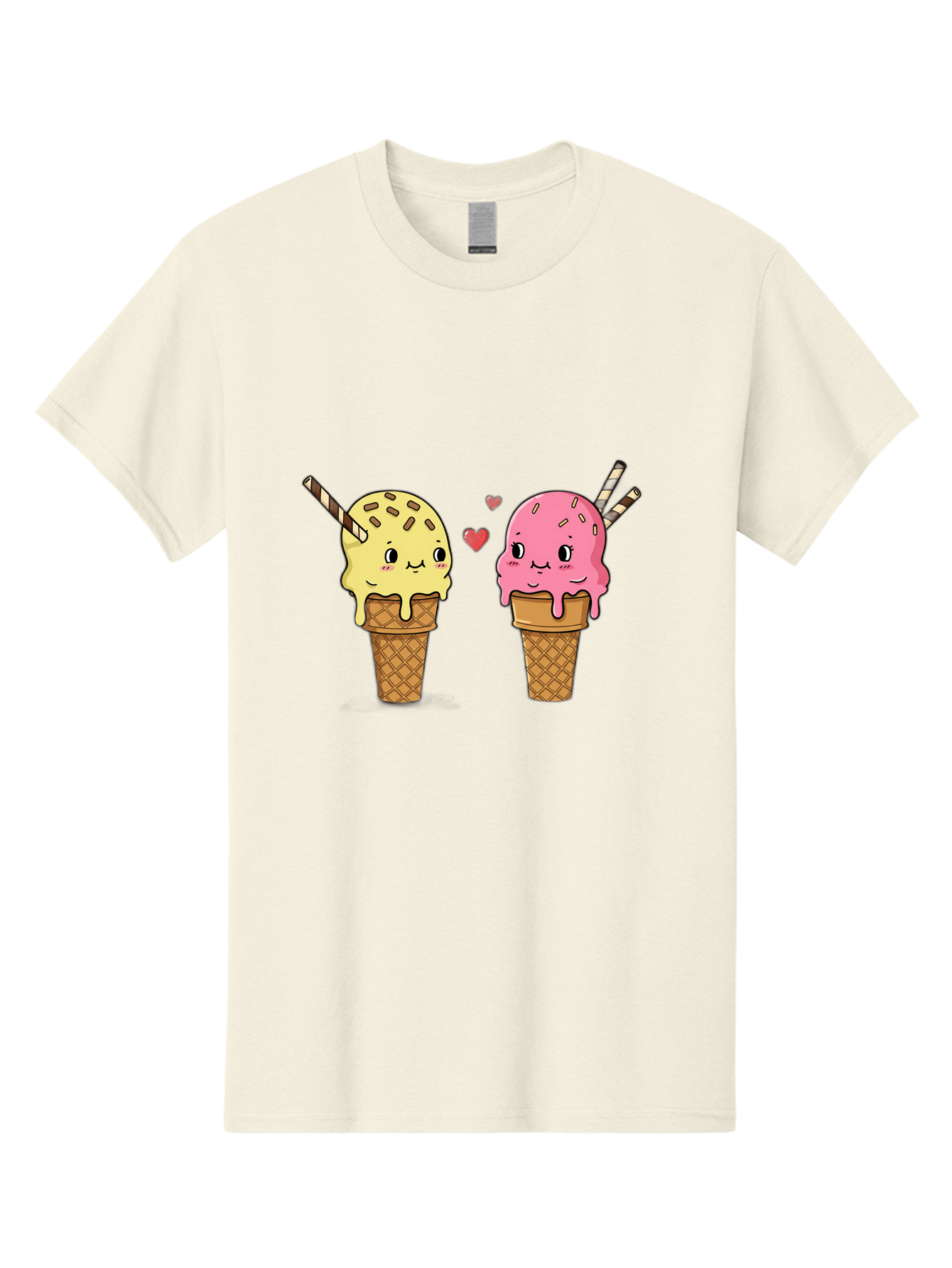 Couple-Ice-Cream Men'S Graphic Tee, 100% Cotton, Comfortable Casual Summer Wear, Machine Washable, Vintage Camera, Old Camera, Antique Camera, Black Camera, Classic Photography, Photography Equipment, Nostalgic Device, Film Camera, Camera Art Baj417