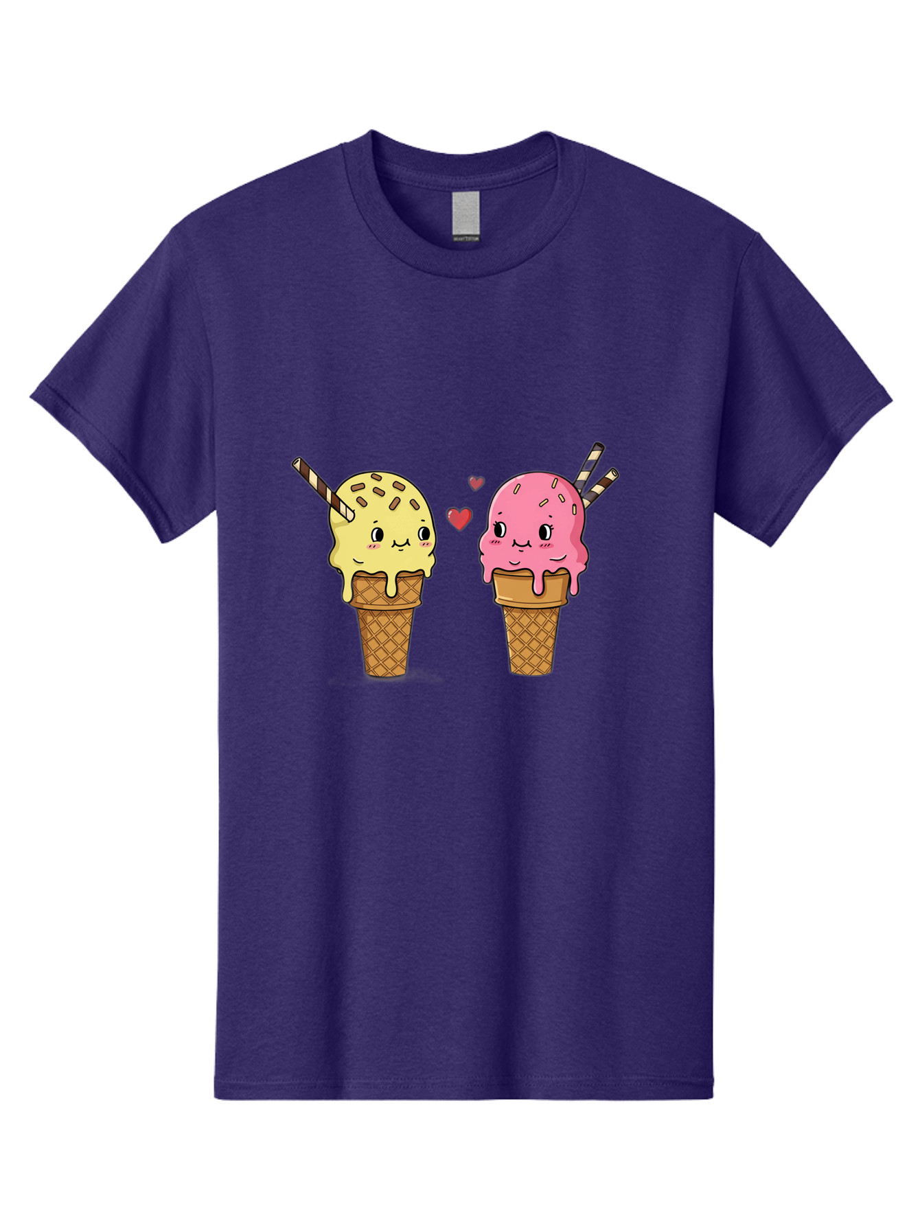 Couple-Ice-Cream Men'S Graphic Tee, 100% Cotton, Comfortable Casual Summer Wear, Machine Washable, Vintage Camera, Old Camera, Antique Camera, Black Camera, Classic Photography, Photography Equipment, Nostalgic Device, Film Camera, Camera Art Baj417