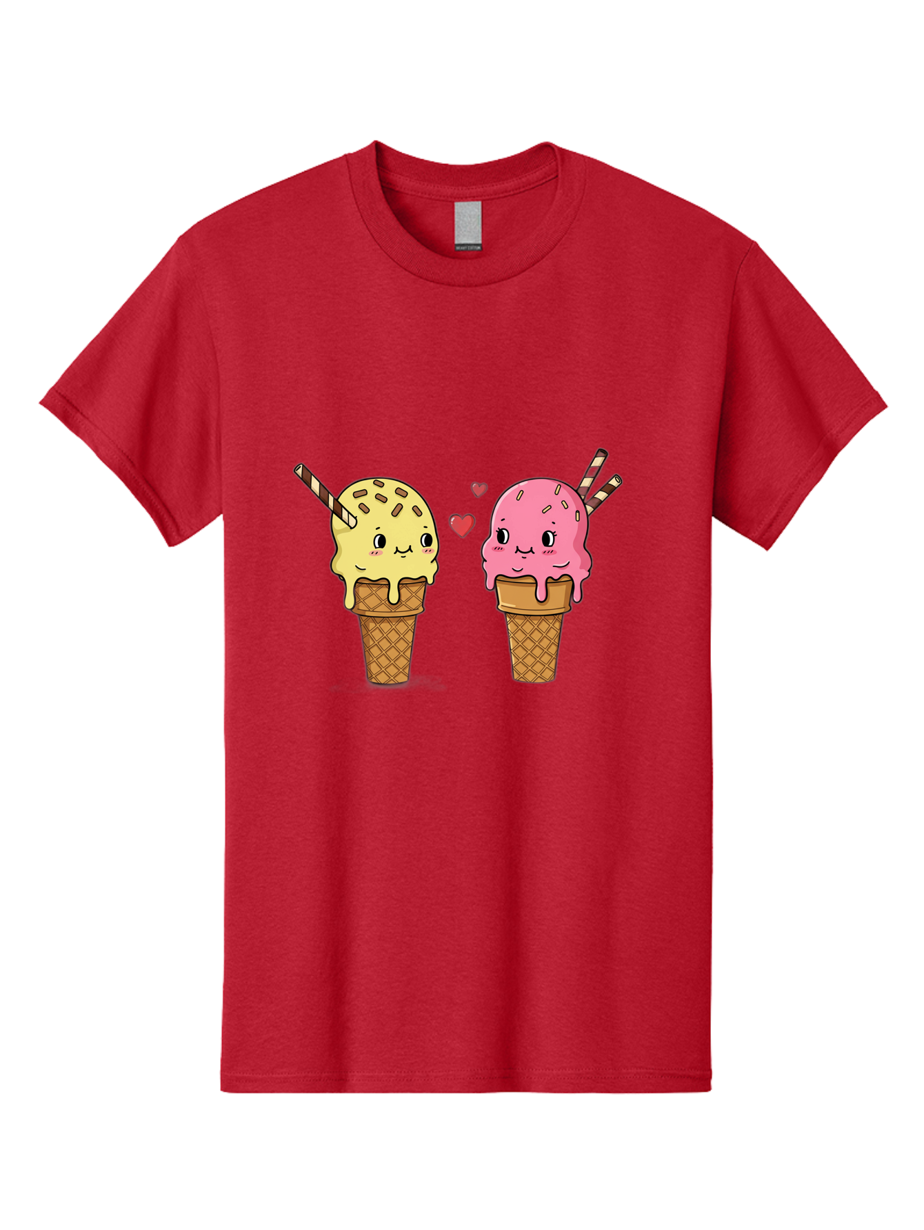 Couple-Ice-Cream Men'S Graphic Tee, 100% Cotton, Comfortable Casual Summer Wear, Machine Washable, Vintage Camera, Old Camera, Antique Camera, Black Camera, Classic Photography, Photography Equipment, Nostalgic Device, Film Camera, Camera Art Baj417