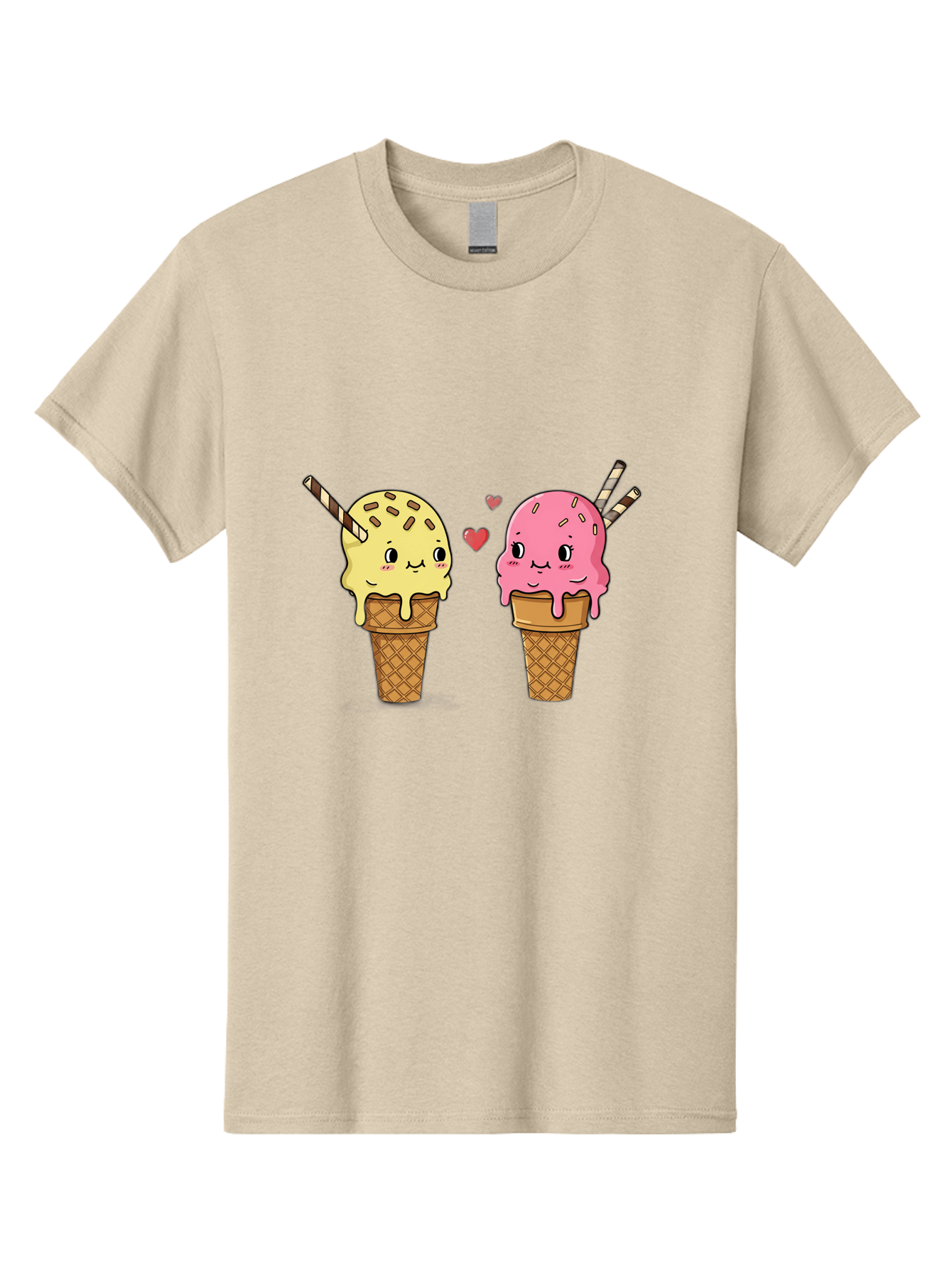 Couple-Ice-Cream Men'S Graphic Tee, 100% Cotton, Comfortable Casual Summer Wear, Machine Washable, Vintage Camera, Old Camera, Antique Camera, Black Camera, Classic Photography, Photography Equipment, Nostalgic Device, Film Camera, Camera Art Baj417