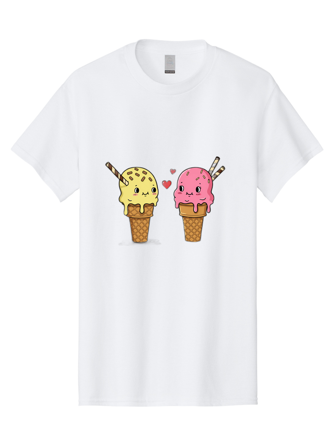 Couple-Ice-Cream Men'S Graphic Tee, 100% Cotton, Comfortable Casual Summer Wear, Machine Washable, Vintage Camera, Old Camera, Antique Camera, Black Camera, Classic Photography, Photography Equipment, Nostalgic Device, Film Camera, Camera Art Baj417