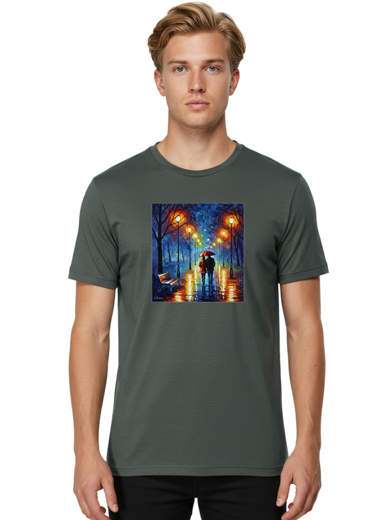 Couple-Under-Umbrella Men'S Graphic Tee, 100% Cotton, Comfortable Casual Summer Wear, Machine Washable, Vintage Camera, Old Camera, Antique Camera, Black Camera, Classic Photography, Photography Equipment, Nostalgic Device, Film Camera, Baj418
