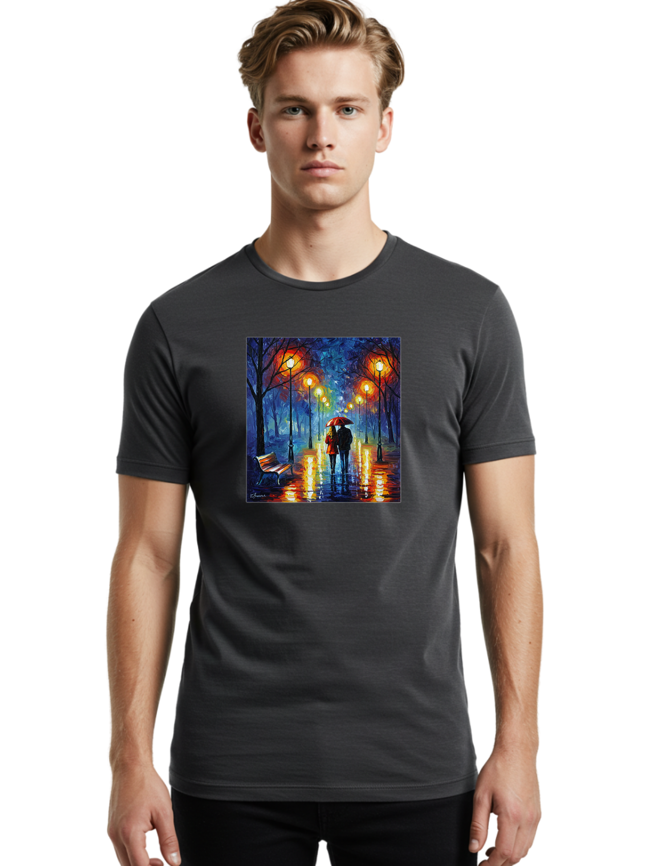 Couple-Under-Umbrella Men'S Graphic Tee, 100% Cotton, Comfortable Casual Summer Wear, Machine Washable, Vintage Camera, Old Camera, Antique Camera, Black Camera, Classic Photography, Photography Equipment, Nostalgic Device, Film Camera, Baj418