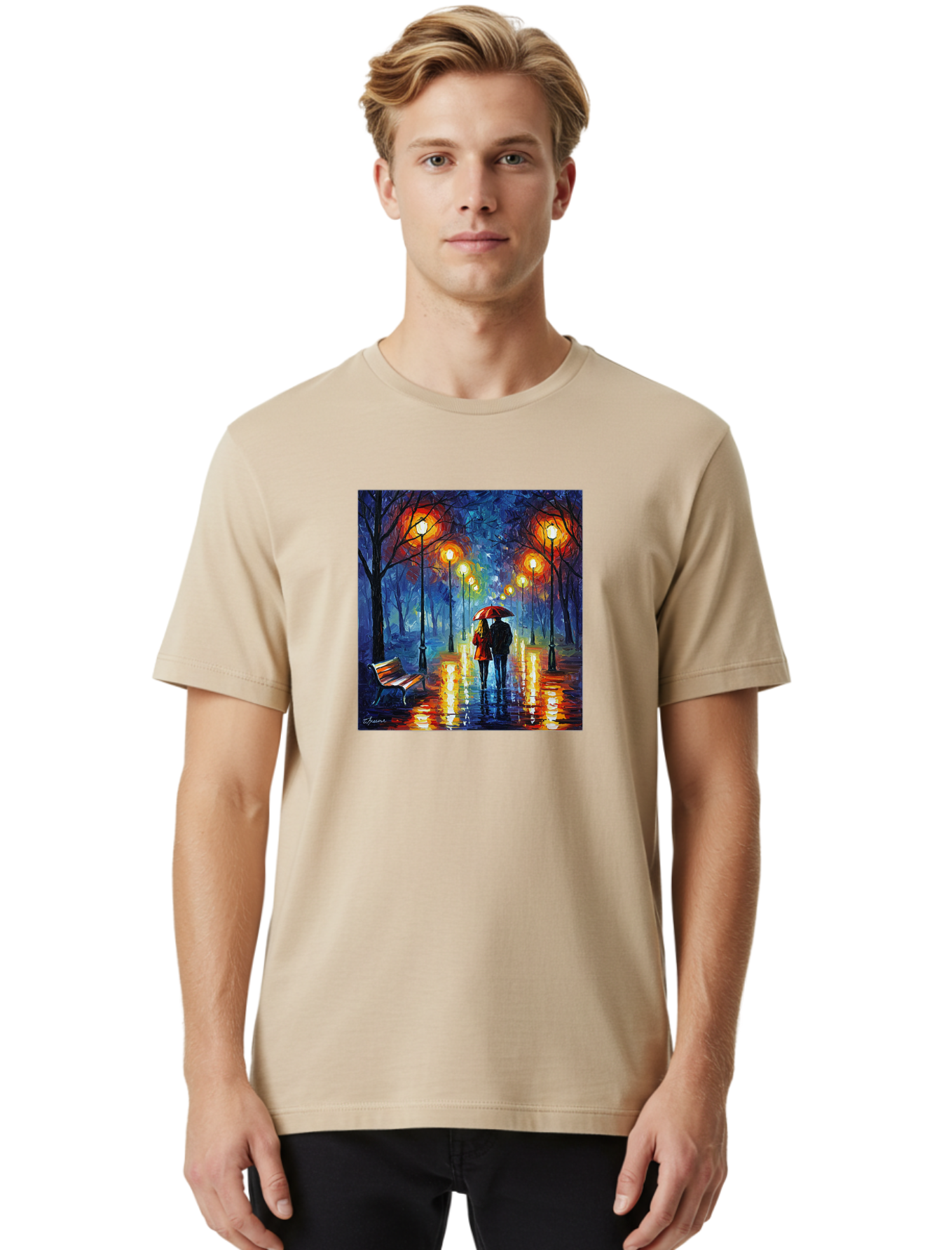 Couple-Under-Umbrella Men'S Graphic Tee, 100% Cotton, Comfortable Casual Summer Wear, Machine Washable, Vintage Camera, Old Camera, Antique Camera, Black Camera, Classic Photography, Photography Equipment, Nostalgic Device, Film Camera, Baj418