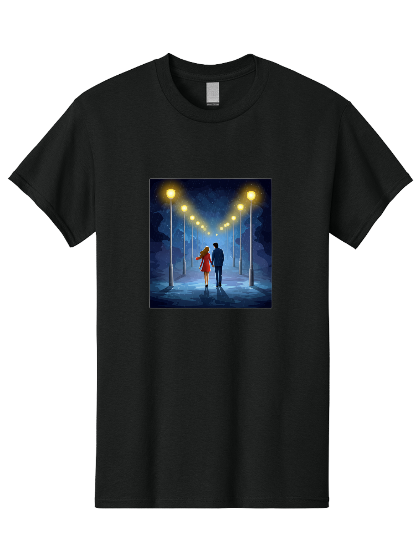 Couple-Walking-Hand-In-Hand Men'S Graphic Tee, 100% Cotton, Comfortable Casual Summer Wear, Machine Washable, Vintage Camera, Old Camera, Antique Camera, Black Camera, Classic Photography, Photography Equipment, Nostalgic Device, Film Camera, Baj419