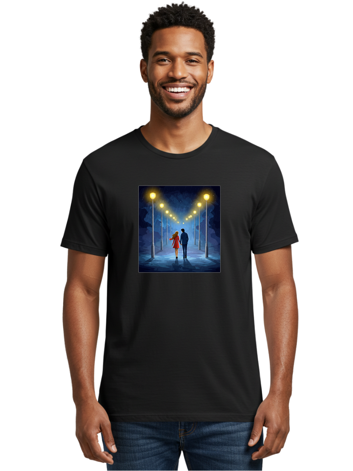 Couple-Walking-Hand-In-Hand Men'S Graphic Tee, 100% Cotton, Comfortable Casual Summer Wear, Machine Washable, Vintage Camera, Old Camera, Antique Camera, Black Camera, Classic Photography, Photography Equipment, Nostalgic Device, Film Camera, Baj419