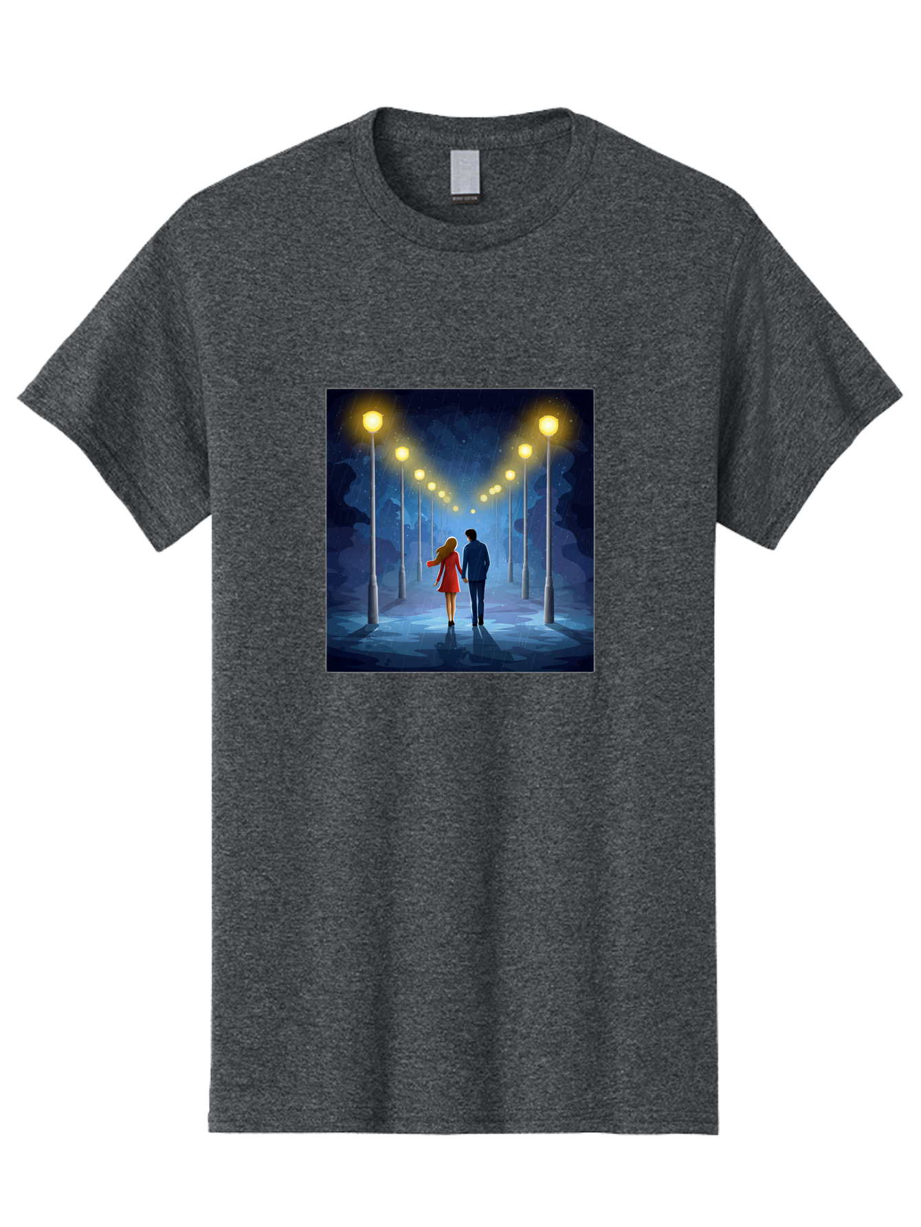 Couple-Walking-Hand-In-Hand Men'S Graphic Tee, 100% Cotton, Comfortable Casual Summer Wear, Machine Washable, Vintage Camera, Old Camera, Antique Camera, Black Camera, Classic Photography, Photography Equipment, Nostalgic Device, Film Camera, Baj419