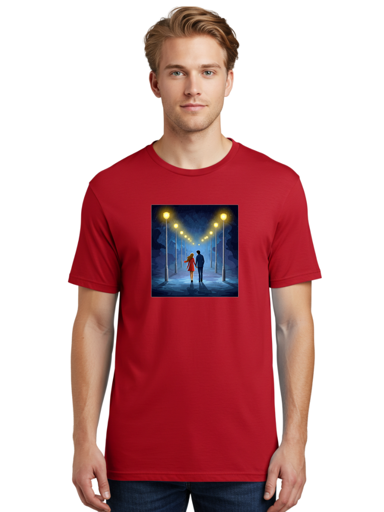 Couple-Walking-Hand-In-Hand Men'S Graphic Tee, 100% Cotton, Comfortable Casual Summer Wear, Machine Washable, Vintage Camera, Old Camera, Antique Camera, Black Camera, Classic Photography, Photography Equipment, Nostalgic Device, Film Camera, Baj419