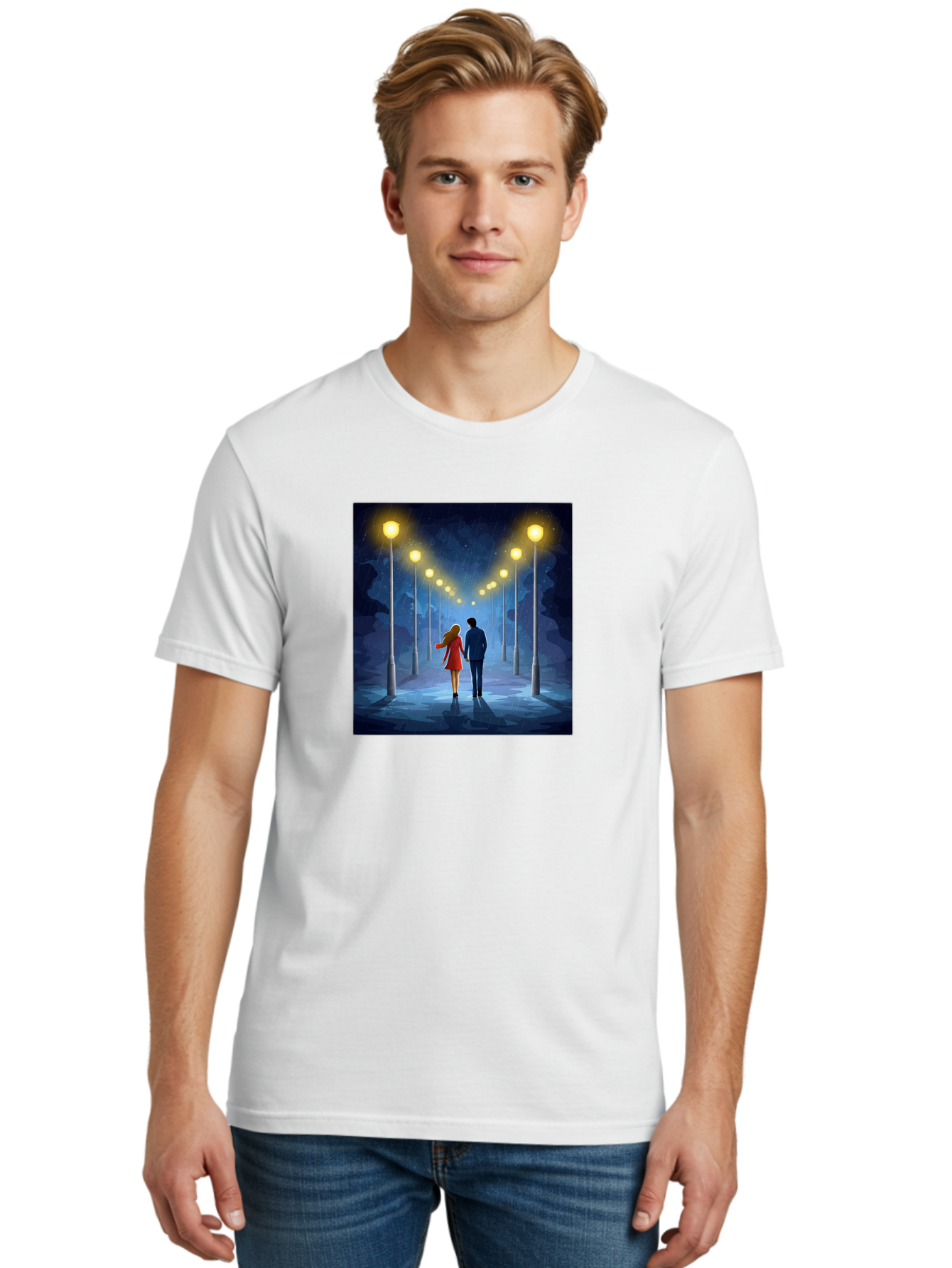 Couple-Walking-Hand-In-Hand Men'S Graphic Tee, 100% Cotton, Comfortable Casual Summer Wear, Machine Washable, Vintage Camera, Old Camera, Antique Camera, Black Camera, Classic Photography, Photography Equipment, Nostalgic Device, Film Camera, Baj419