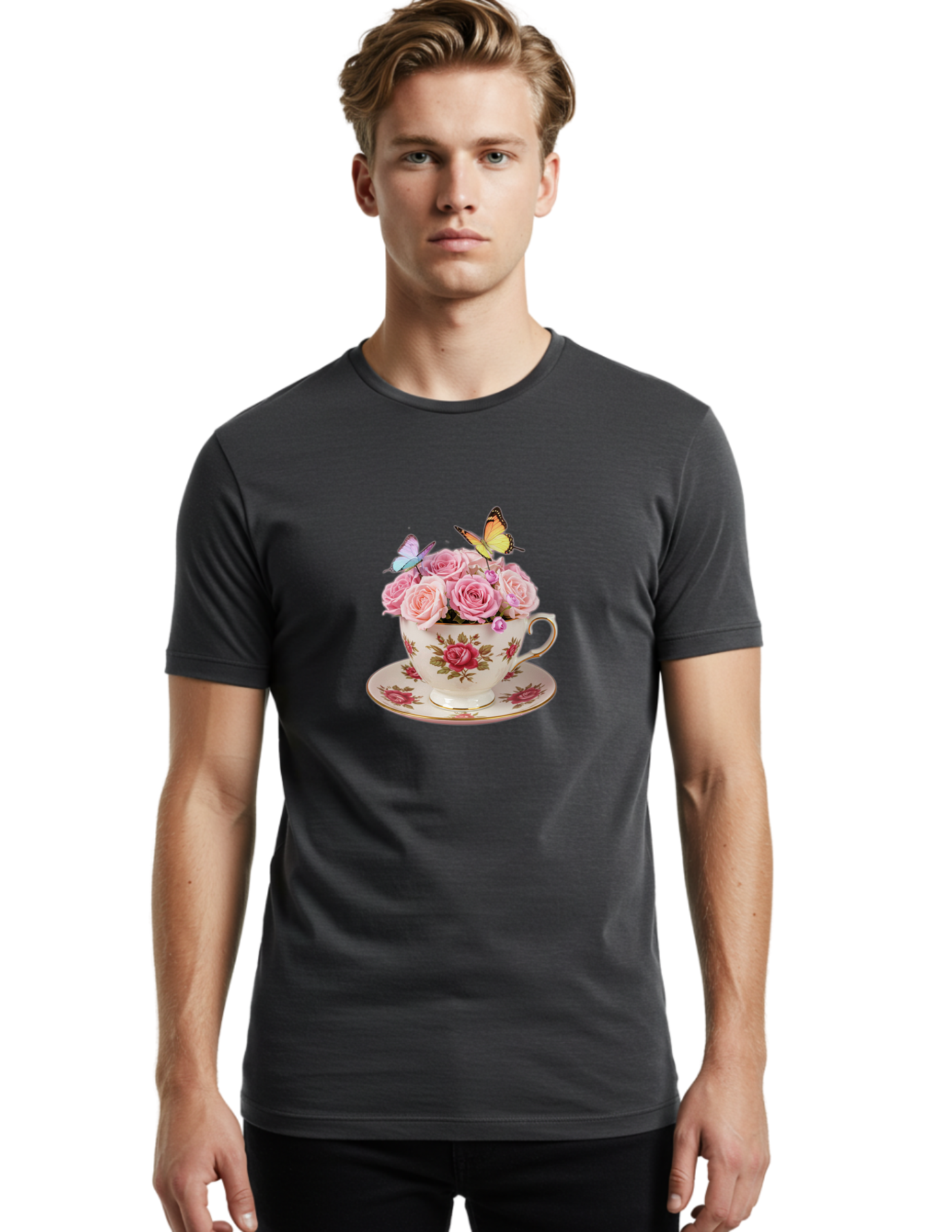 Cup-Of-Roses Men'S Graphic Tee, 100% Cotton, Comfortable Casual Summer Wear, Machine Washable, Vintage Camera, Old Camera, Antique Camera, Black Camera, Classic Photography, Photography Equipment, Nostalgic Device, Film Camera, Camera Art Baj423
