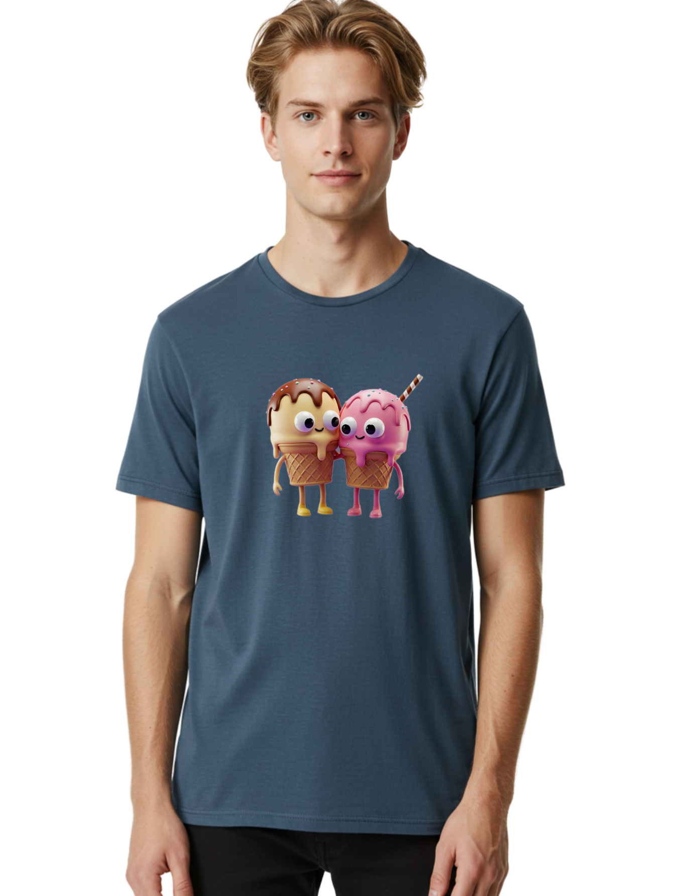 Cute-Ice-Cream-Cones Men'S Graphic Tee, 100% Cotton, Comfortable Casual Summer Wear, Machine Washable, Vintage Camera, Old Camera, Antique Camera, Black Camera, Classic Photography, Photography Equipment, Nostalgic Device, Film Camera, Baj431