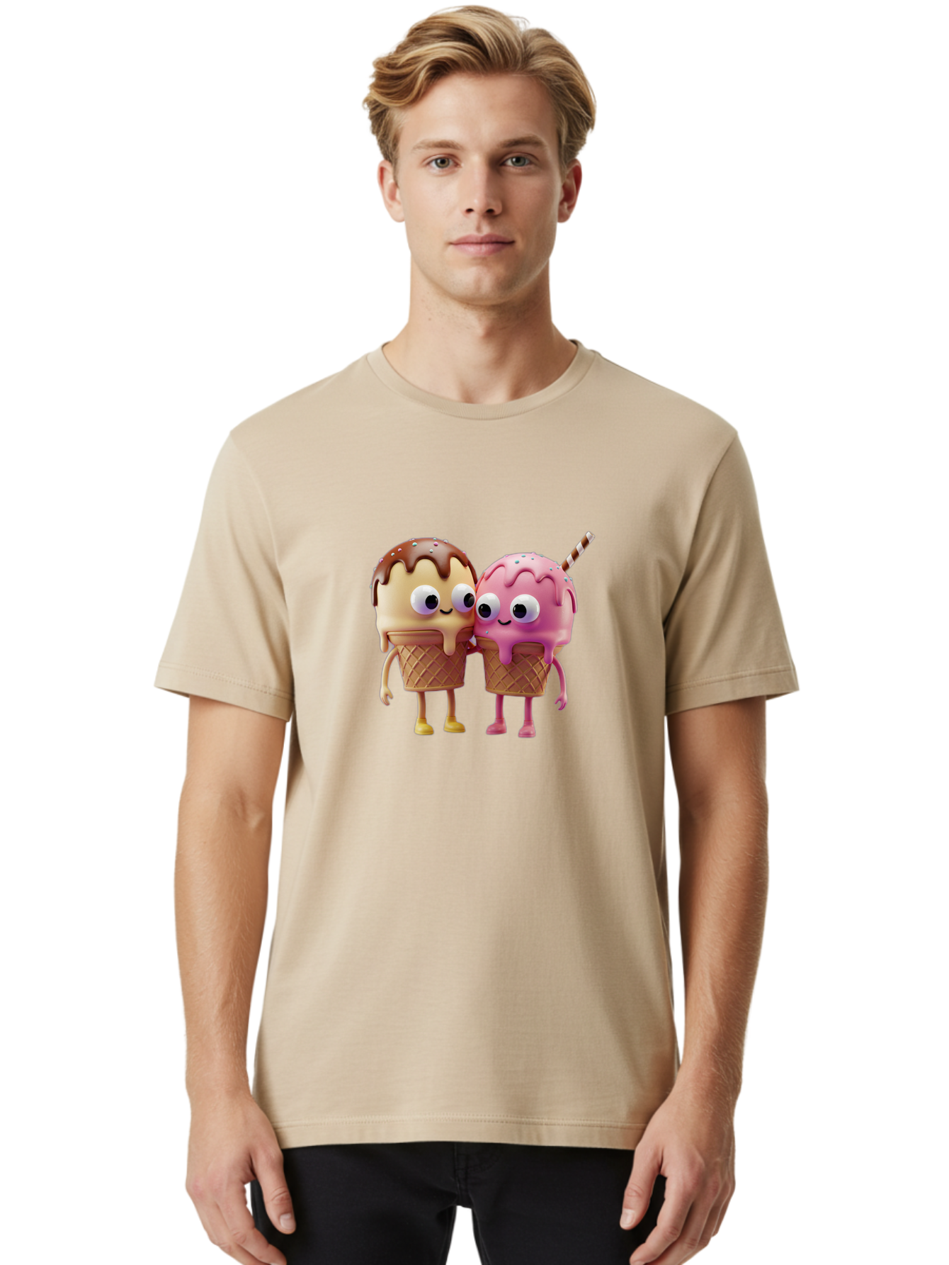 Cute-Ice-Cream-Cones Men'S Graphic Tee, 100% Cotton, Comfortable Casual Summer Wear, Machine Washable, Vintage Camera, Old Camera, Antique Camera, Black Camera, Classic Photography, Photography Equipment, Nostalgic Device, Film Camera, Baj431