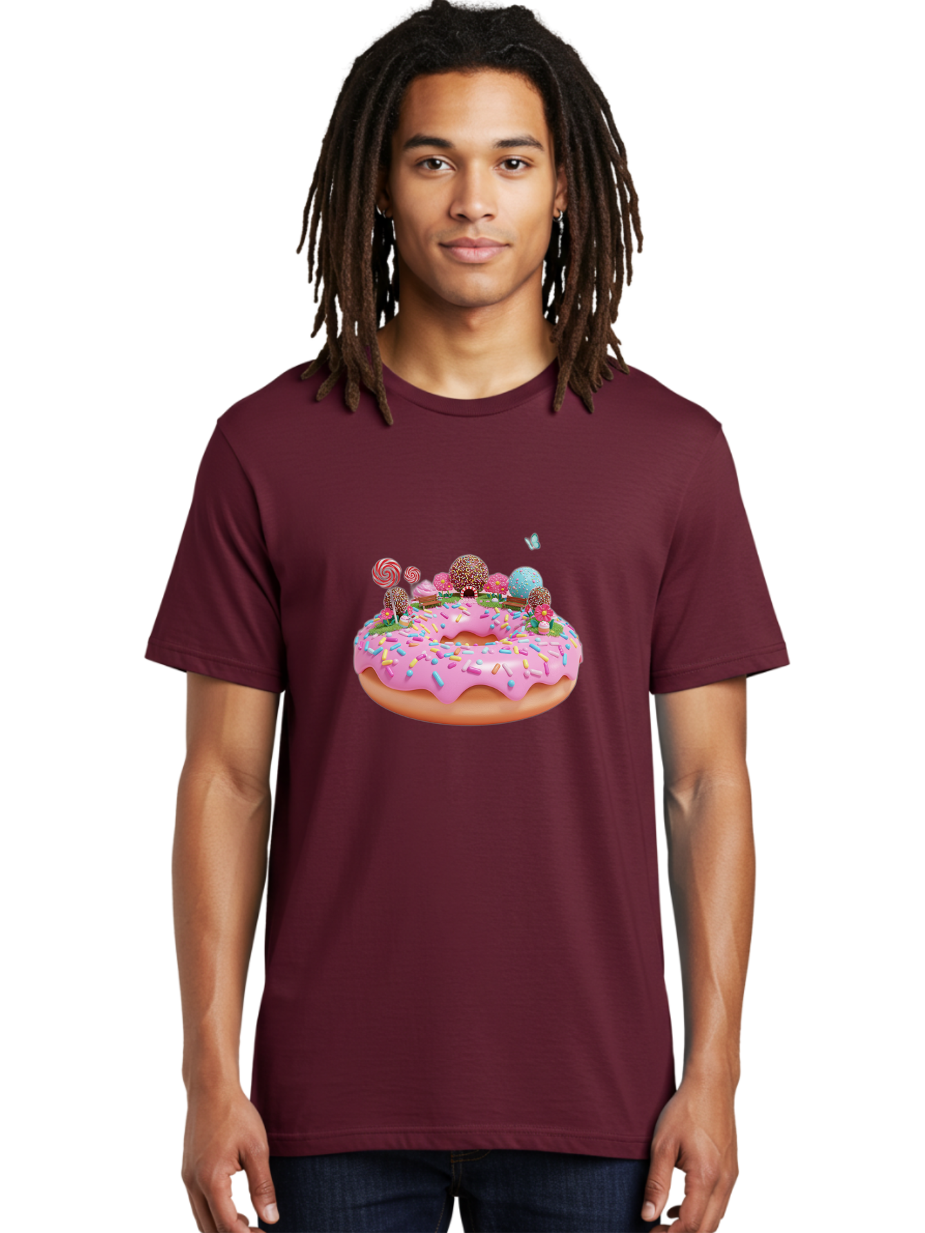 Donut-With-Sprinkles-And-Lollipops Men'S Graphic Tee, 100% Cotton, Comfortable Casual Summer Wear, Machine Washable, Vintage Camera, Old Camera, Antique Camera, Black Camera, Classic Photography, Photography Equipment, Nostalgic Device, Baj436
