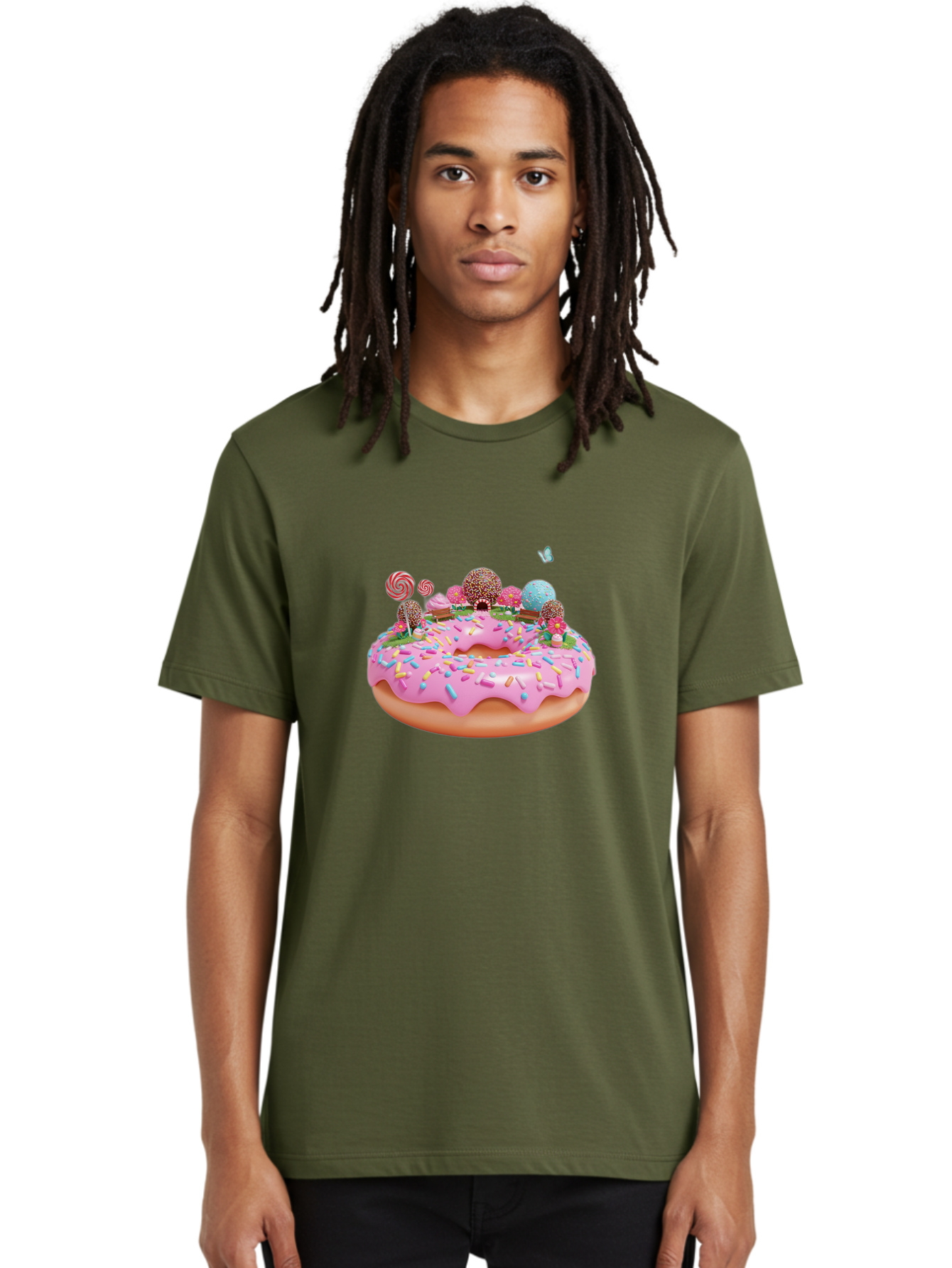 Donut-With-Sprinkles-And-Lollipops Men'S Graphic Tee, 100% Cotton, Comfortable Casual Summer Wear, Machine Washable, Vintage Camera, Old Camera, Antique Camera, Black Camera, Classic Photography, Photography Equipment, Nostalgic Device, Baj436