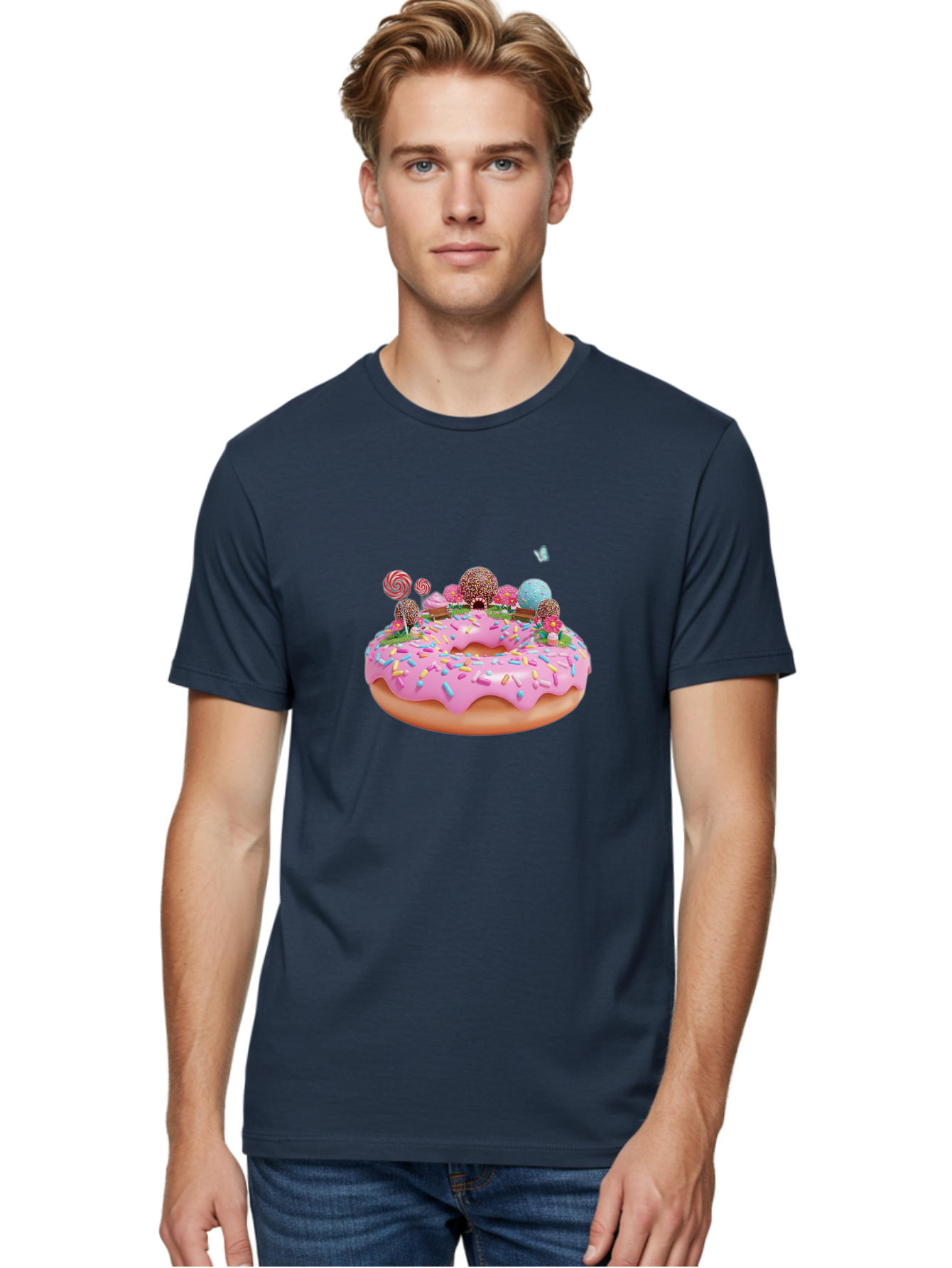 Donut-With-Sprinkles-And-Lollipops Men'S Graphic Tee, 100% Cotton, Comfortable Casual Summer Wear, Machine Washable, Vintage Camera, Old Camera, Antique Camera, Black Camera, Classic Photography, Photography Equipment, Nostalgic Device, Baj436
