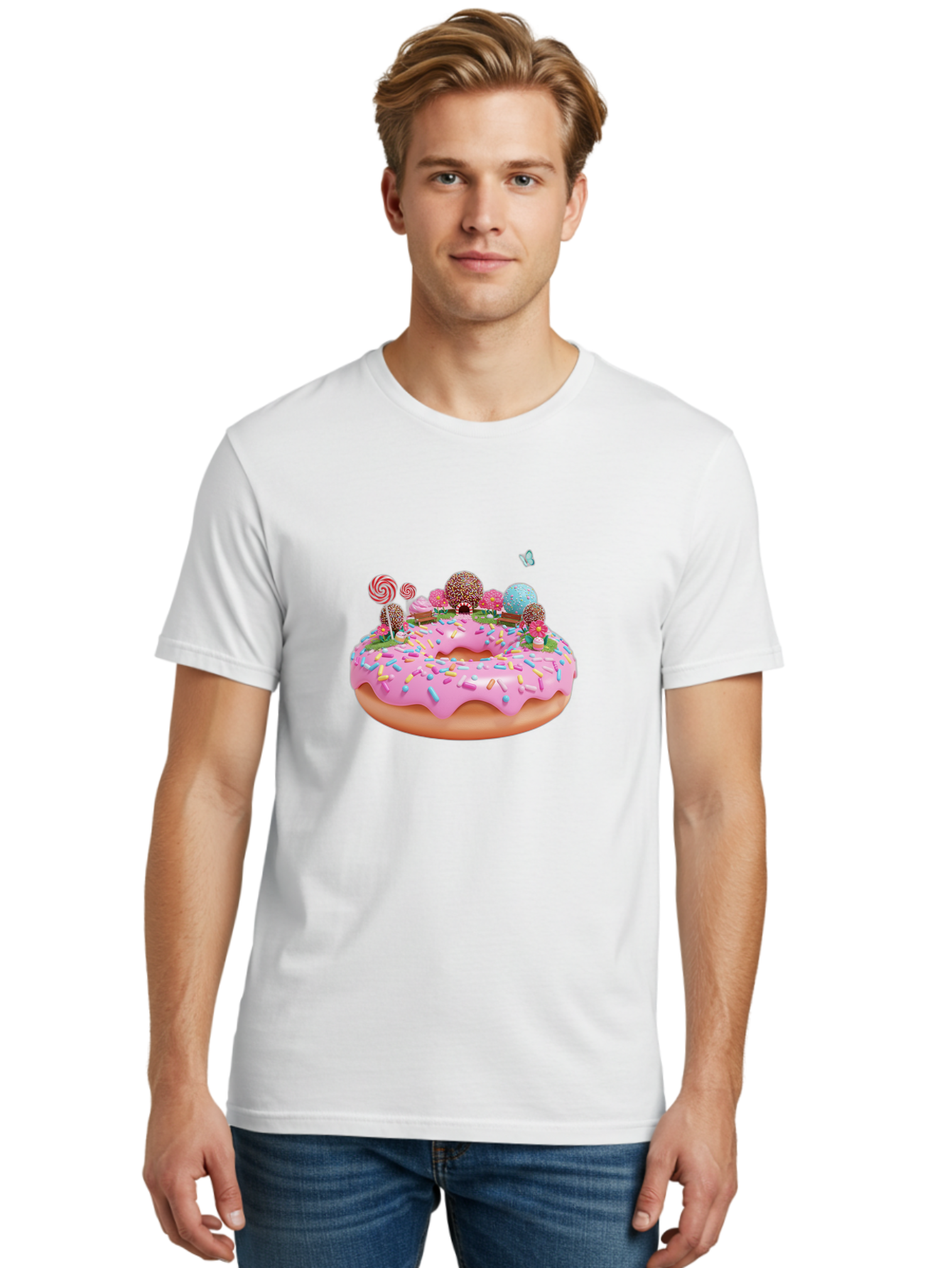 Donut-With-Sprinkles-And-Lollipops Men'S Graphic Tee, 100% Cotton, Comfortable Casual Summer Wear, Machine Washable, Vintage Camera, Old Camera, Antique Camera, Black Camera, Classic Photography, Photography Equipment, Nostalgic Device, Baj436