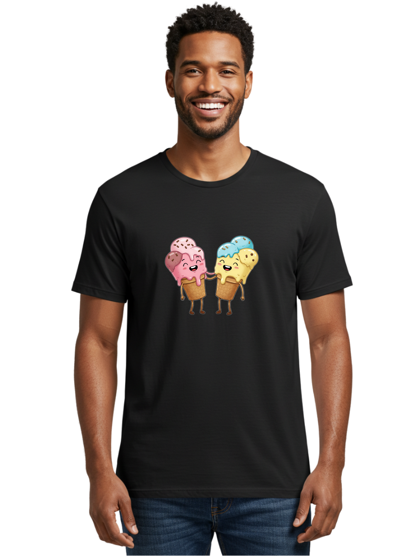 Double-Icecream Men'S Graphic Tee, 100% Cotton, Comfortable Casual Summer Wear, Machine Washable, Vintage Camera, Old Camera, Antique Camera, Black Camera, Classic Photography, Photography Equipment, Nostalgic Device, Film Camera, Camera Art Baj437