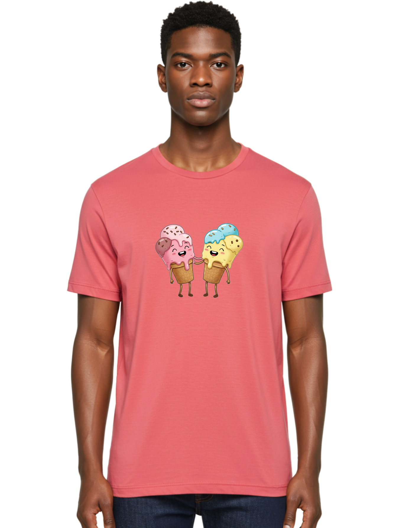 Double-Icecream Men'S Graphic Tee, 100% Cotton, Comfortable Casual Summer Wear, Machine Washable, Vintage Camera, Old Camera, Antique Camera, Black Camera, Classic Photography, Photography Equipment, Nostalgic Device, Film Camera, Camera Art Baj437