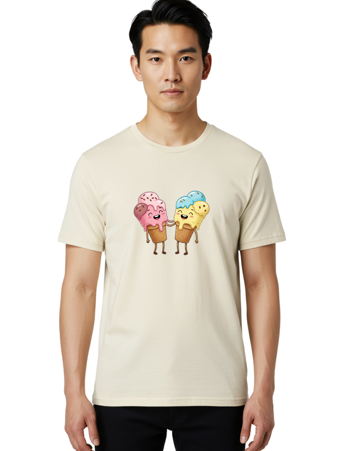 Double-Icecream Men'S Graphic Tee, 100% Cotton, Comfortable Casual Summer Wear, Machine Washable, Vintage Camera, Old Camera, Antique Camera, Black Camera, Classic Photography, Photography Equipment, Nostalgic Device, Film Camera, Camera Art Baj437