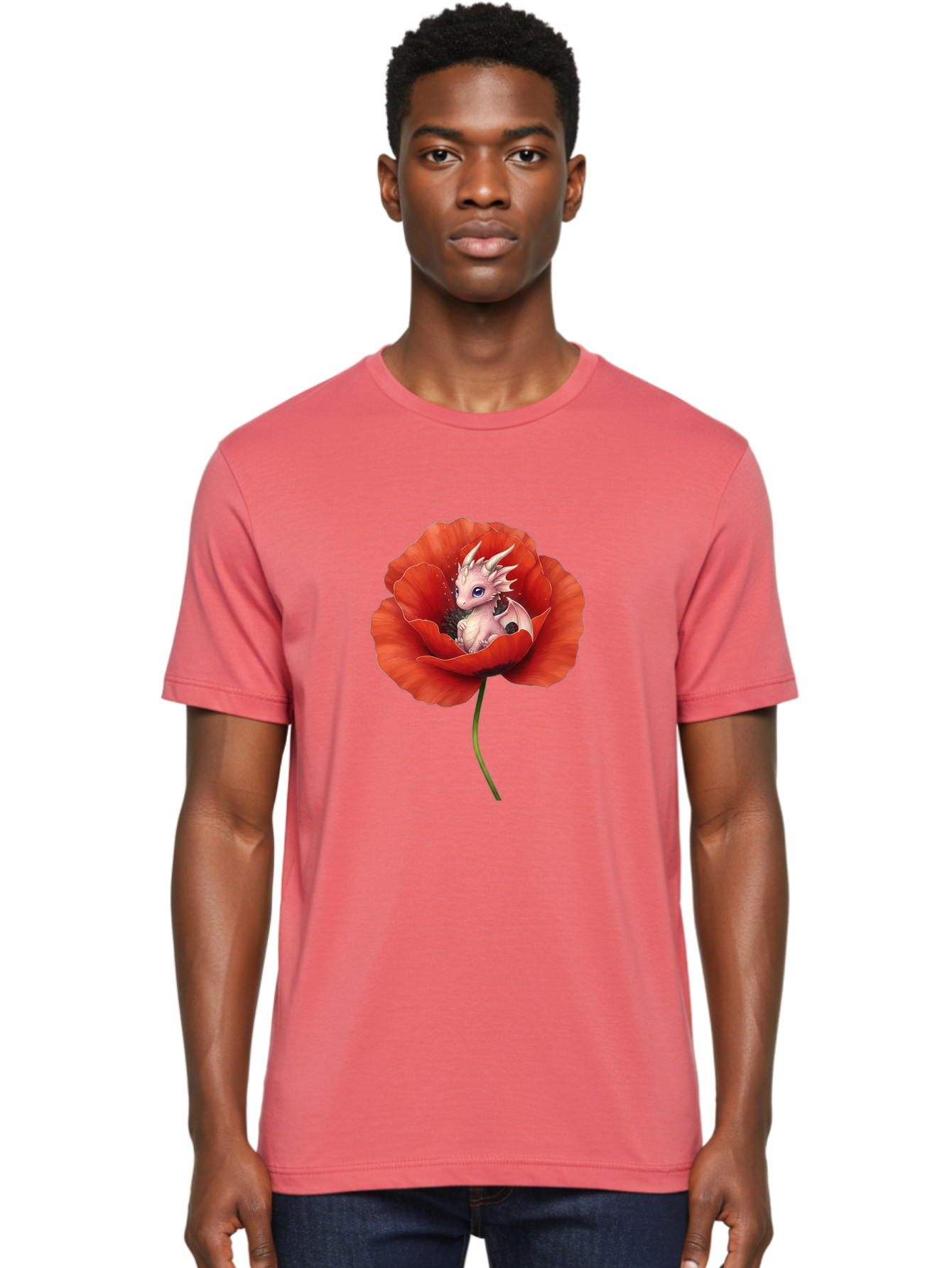 Dragon-In-Poppy-1 Men'S Graphic Tee, 100% Cotton, Comfortable Casual Summer Wear, Machine Washable, Vintage Camera, Old Camera, Antique Camera, Black Camera, Classic Photography, Photography Equipment, Nostalgic Device, Film Camera, Camera Art Baj441