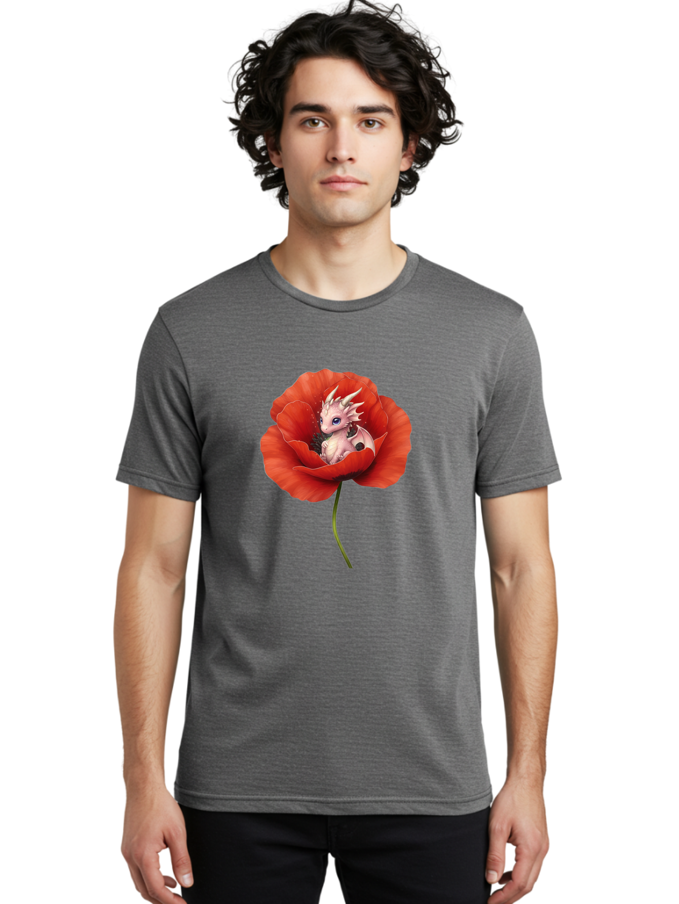 Dragon-In-Poppy-1 Men'S Graphic Tee, 100% Cotton, Comfortable Casual Summer Wear, Machine Washable, Vintage Camera, Old Camera, Antique Camera, Black Camera, Classic Photography, Photography Equipment, Nostalgic Device, Film Camera, Camera Art Baj441
