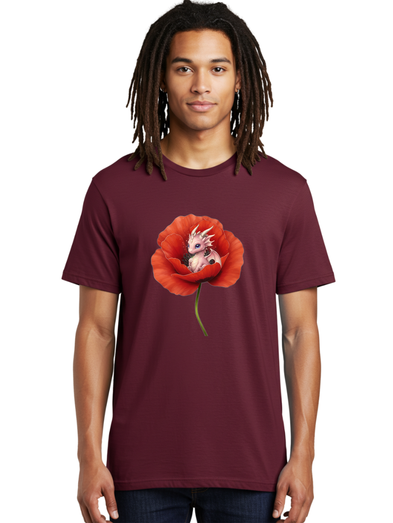 Dragon-In-Poppy-1 Men'S Graphic Tee, 100% Cotton, Comfortable Casual Summer Wear, Machine Washable, Vintage Camera, Old Camera, Antique Camera, Black Camera, Classic Photography, Photography Equipment, Nostalgic Device, Film Camera, Camera Art Baj441