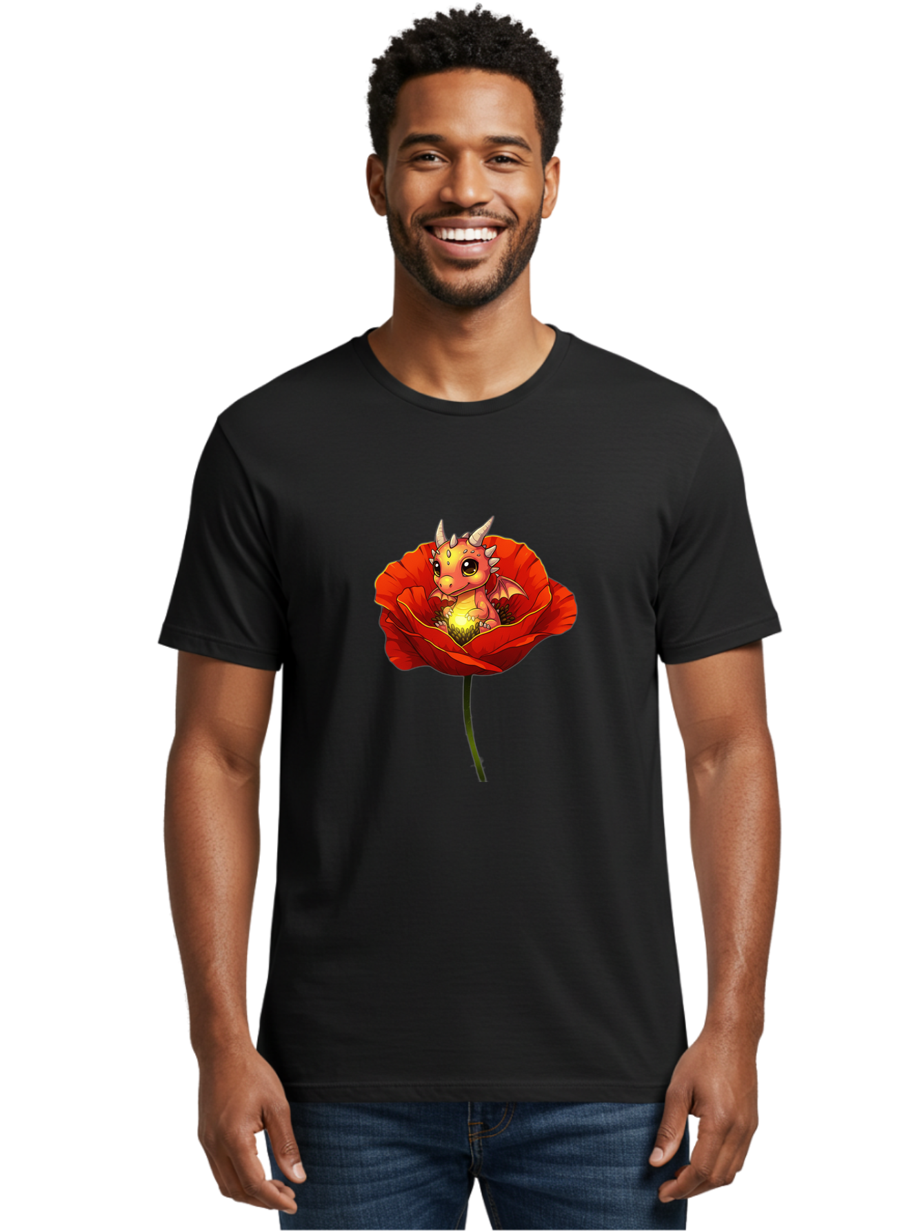 Dragon-In-Poppy-2 Men'S Graphic Tee, 100% Cotton, Comfortable Casual Summer Wear, Machine Washable, Vintage Camera, Old Camera, Antique Camera, Black Camera, Classic Photography, Photography Equipment, Nostalgic Device, Film Camera, Camera Art Baj442