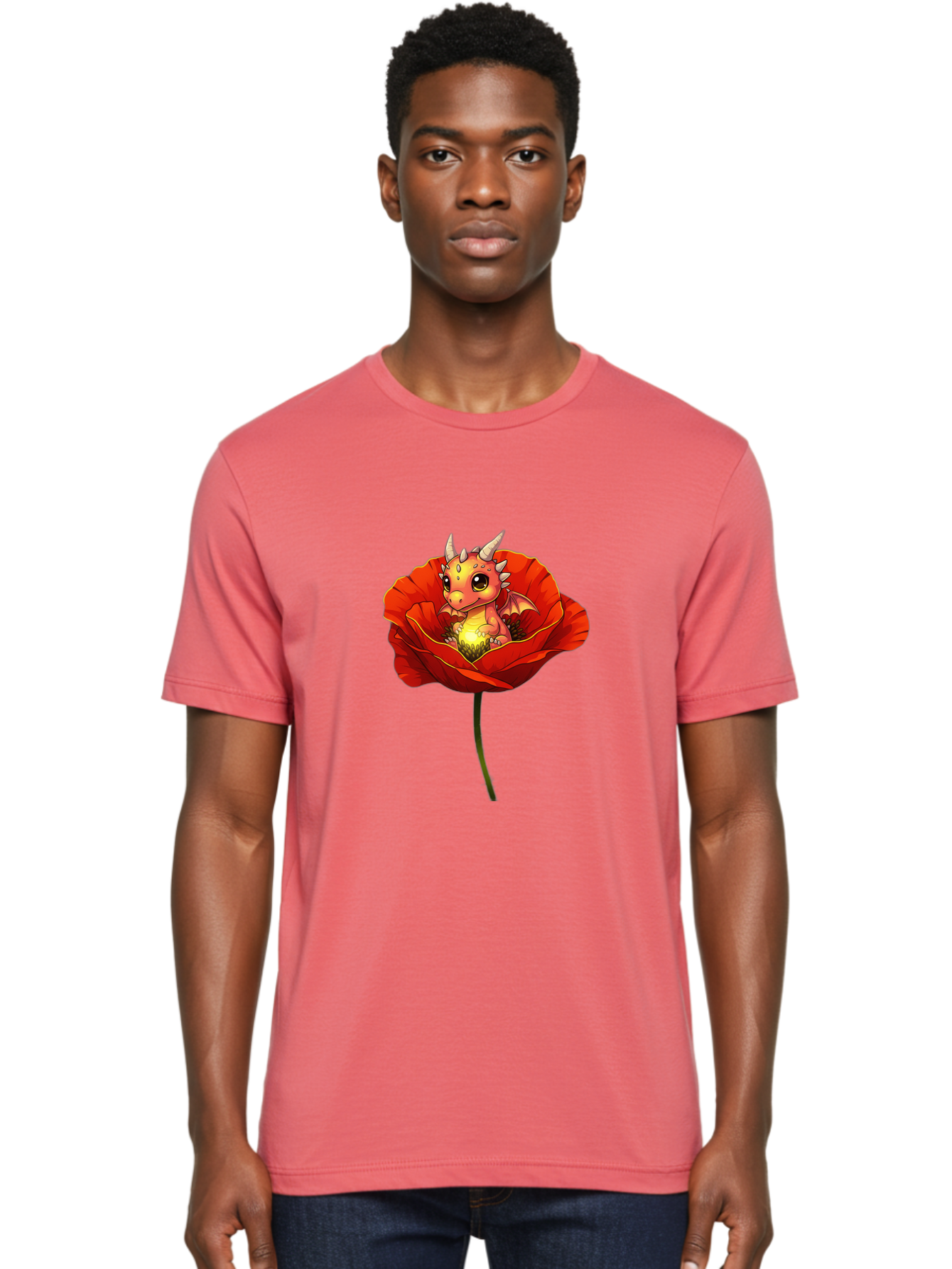 Dragon-In-Poppy-2 Men'S Graphic Tee, 100% Cotton, Comfortable Casual Summer Wear, Machine Washable, Vintage Camera, Old Camera, Antique Camera, Black Camera, Classic Photography, Photography Equipment, Nostalgic Device, Film Camera, Camera Art Baj442
