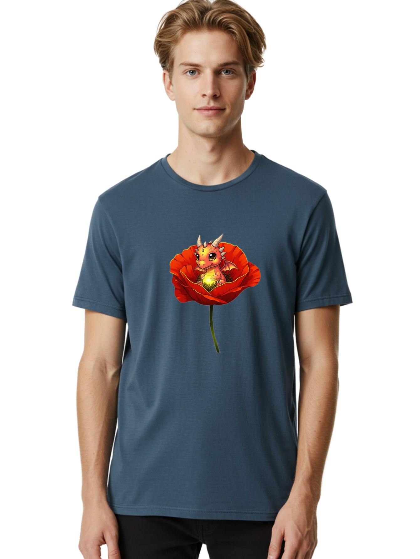 Dragon-In-Poppy-2 Men'S Graphic Tee, 100% Cotton, Comfortable Casual Summer Wear, Machine Washable, Vintage Camera, Old Camera, Antique Camera, Black Camera, Classic Photography, Photography Equipment, Nostalgic Device, Film Camera, Camera Art Baj442
