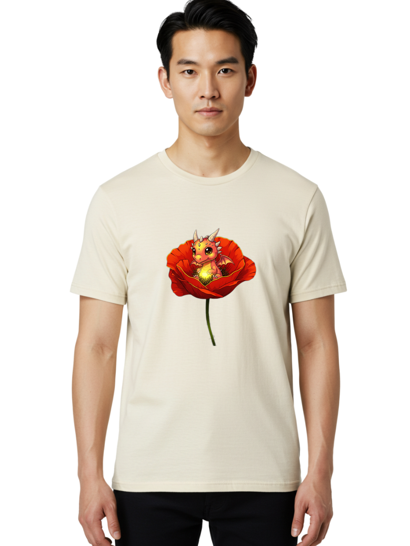 Dragon-In-Poppy-2 Men'S Graphic Tee, 100% Cotton, Comfortable Casual Summer Wear, Machine Washable, Vintage Camera, Old Camera, Antique Camera, Black Camera, Classic Photography, Photography Equipment, Nostalgic Device, Film Camera, Camera Art Baj442