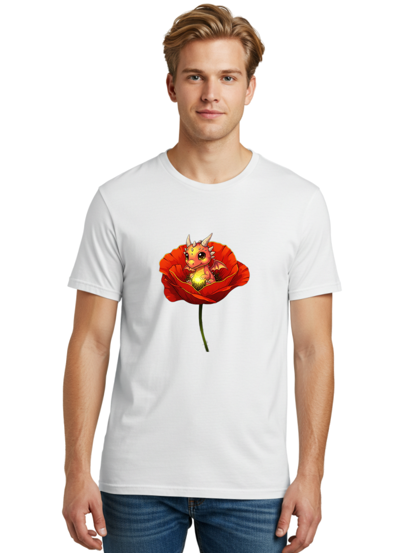Dragon-In-Poppy-2 Men'S Graphic Tee, 100% Cotton, Comfortable Casual Summer Wear, Machine Washable, Vintage Camera, Old Camera, Antique Camera, Black Camera, Classic Photography, Photography Equipment, Nostalgic Device, Film Camera, Camera Art Baj442