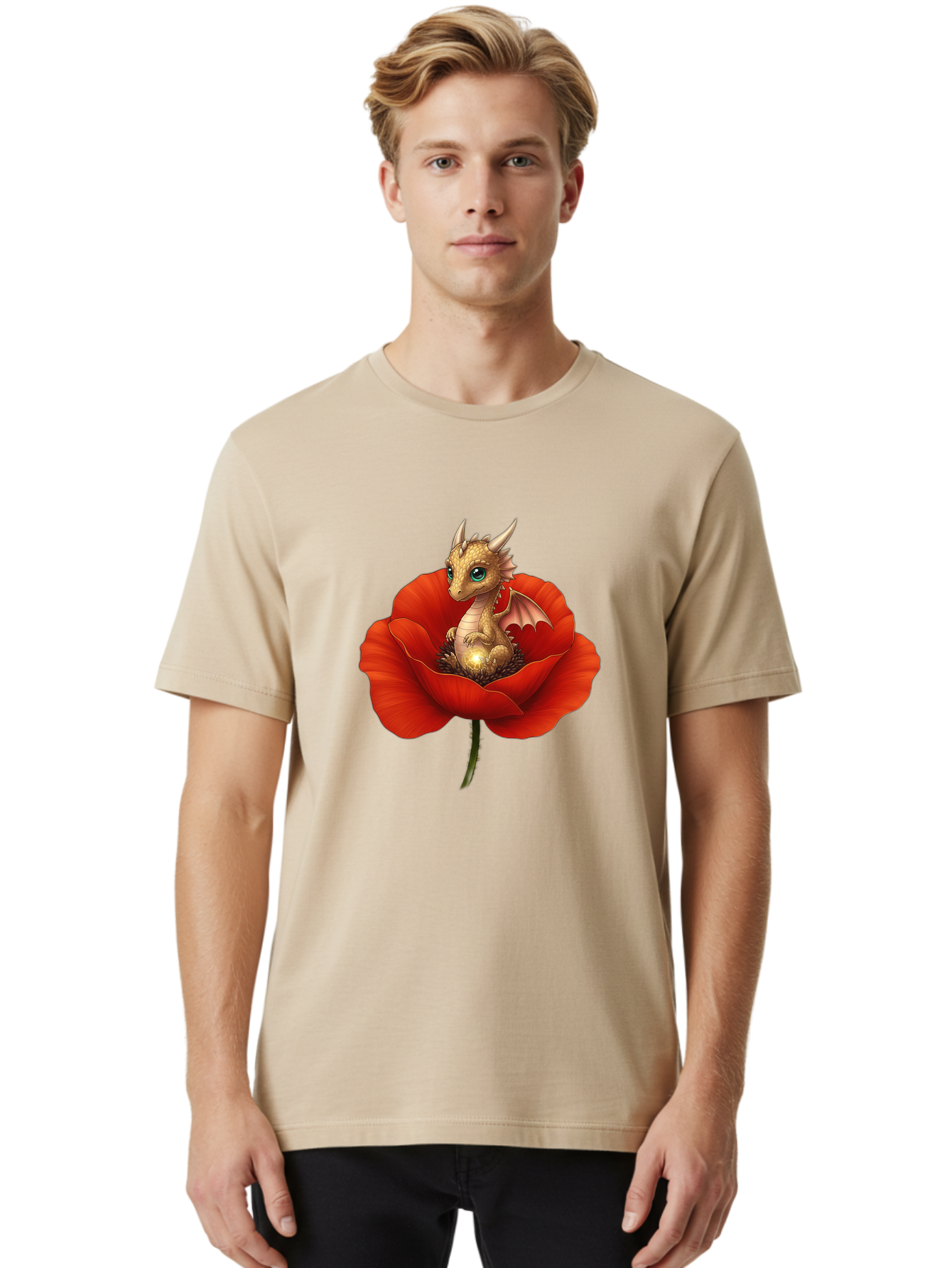 Dragon-In-Poppy-3 Men'S Graphic Tee, 100% Cotton, Comfortable Casual Summer Wear, Machine Washable, Vintage Camera, Old Camera, Antique Camera, Black Camera, Classic Photography, Photography Equipment, Nostalgic Device, Film Camera, Camera Art Baj443