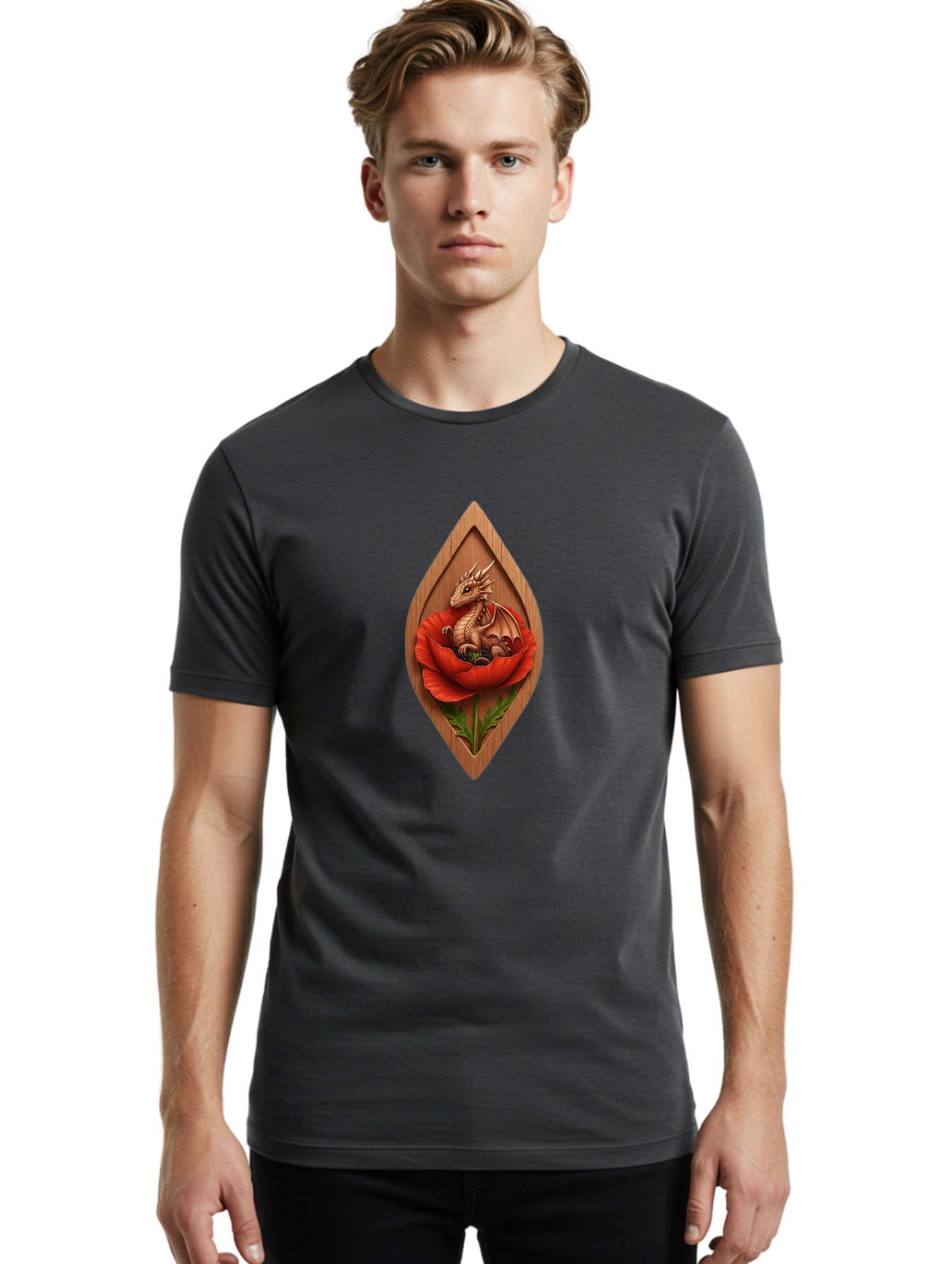 Dragon-In-Red-Poppy Men'S Graphic Tee, 100% Cotton, Comfortable Casual Summer Wear, Machine Washable, Vintage Camera, Old Camera, Antique Camera, Black Camera, Classic Photography, Photography Equipment, Nostalgic Device, Film Camera, Baj446