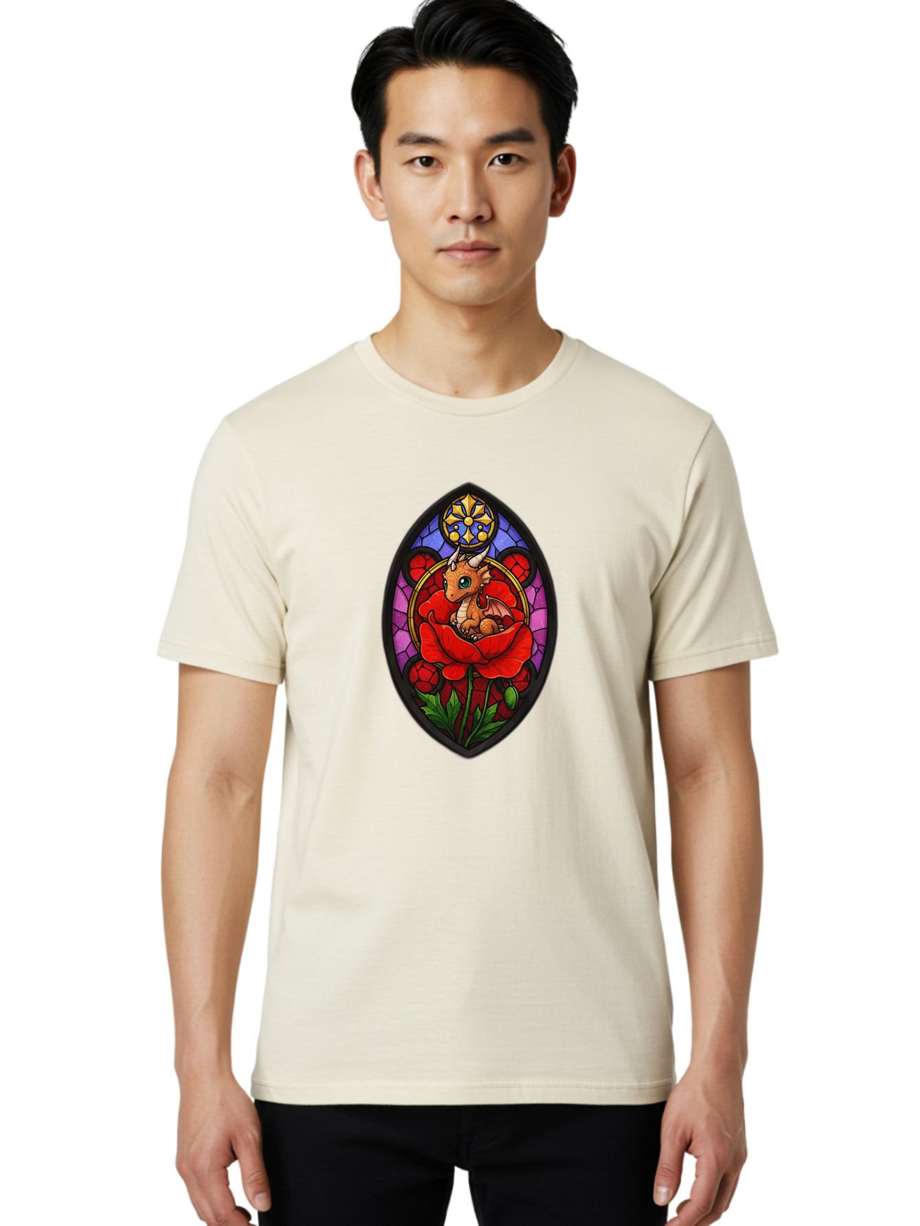 Dragon-In-Rose-2 Men'S Graphic Tee, 100% Cotton, Comfortable Casual Summer Wear, Machine Washable, Vintage Camera, Old Camera, Antique Camera, Black Camera, Classic Photography, Photography Equipment, Nostalgic Device, Film Camera, Camera Art Baj449