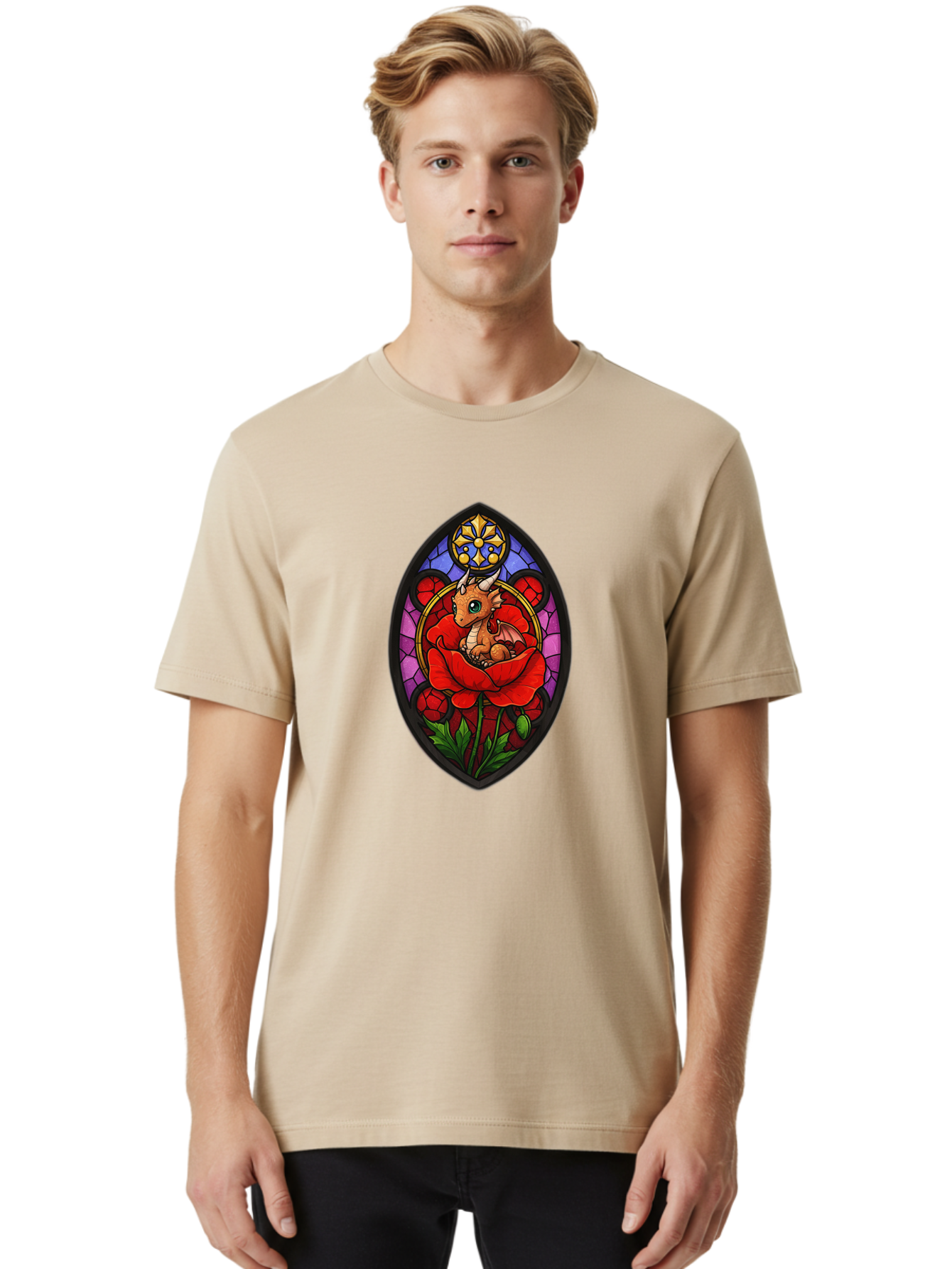 Dragon-In-Rose-2 Men'S Graphic Tee, 100% Cotton, Comfortable Casual Summer Wear, Machine Washable, Vintage Camera, Old Camera, Antique Camera, Black Camera, Classic Photography, Photography Equipment, Nostalgic Device, Film Camera, Camera Art Baj449